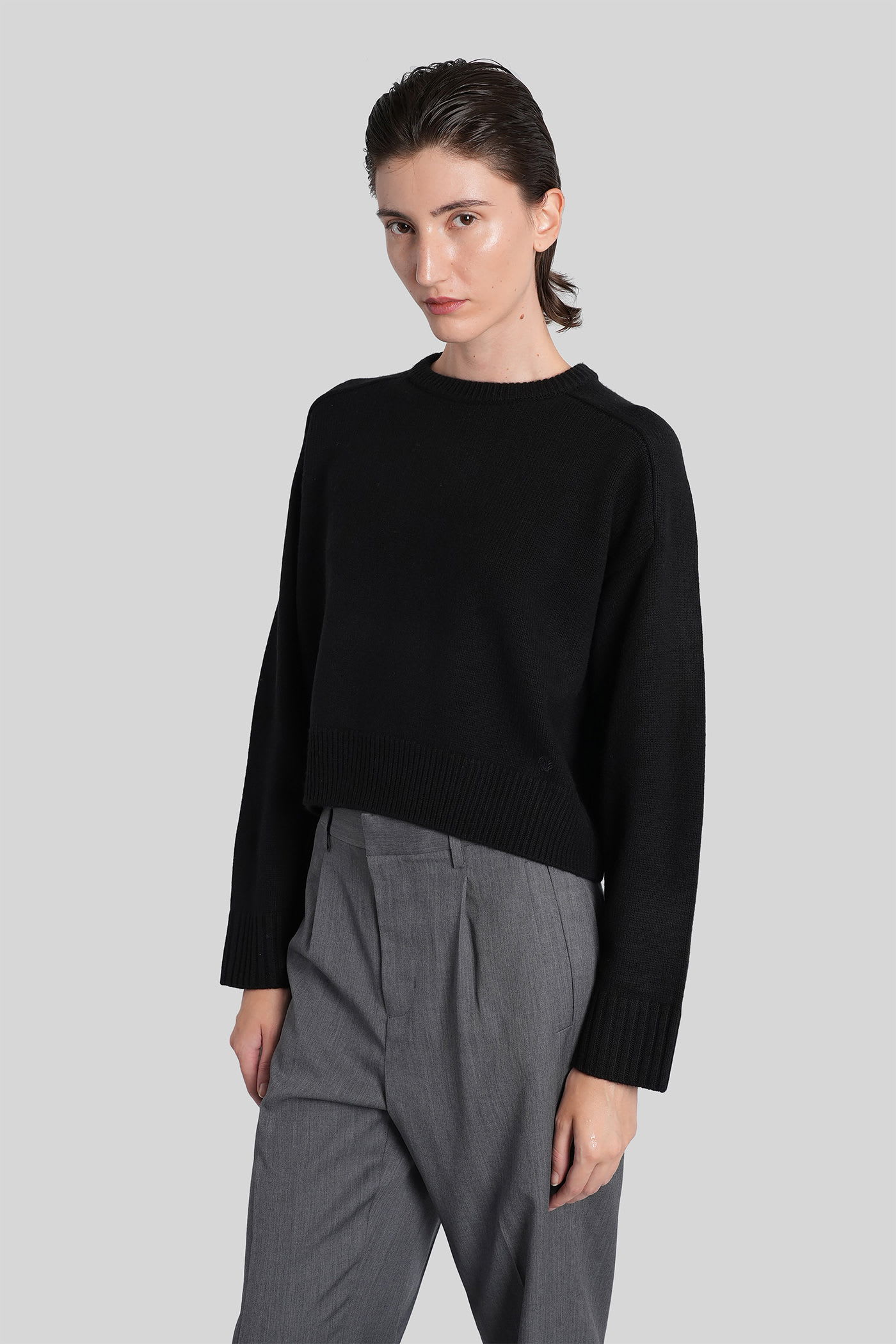 Loulou Studio Bruzzi Lds Knitwear In Black Wool In Black