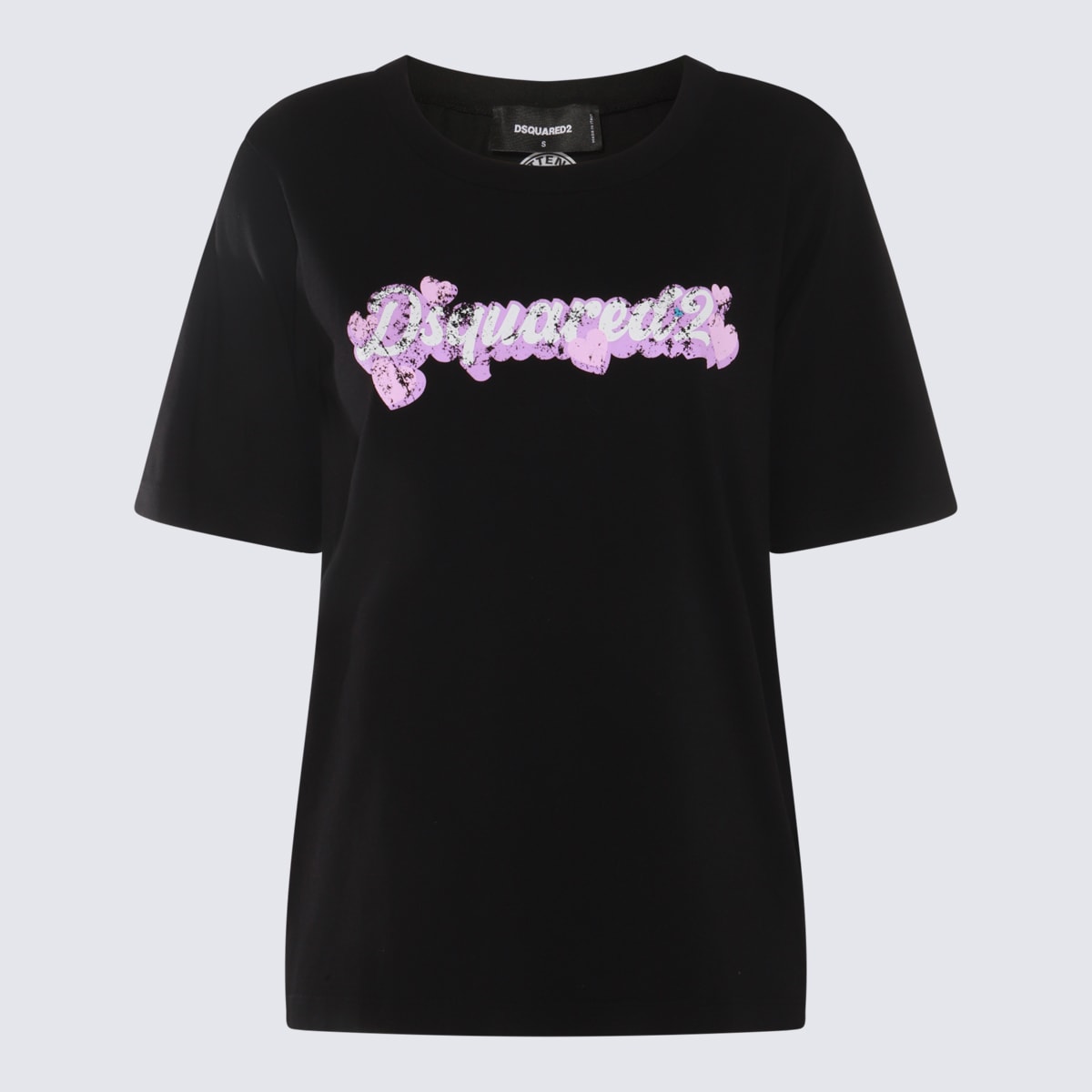 Shop Dsquared2 Black, Pink And White Cotton T-shirt
