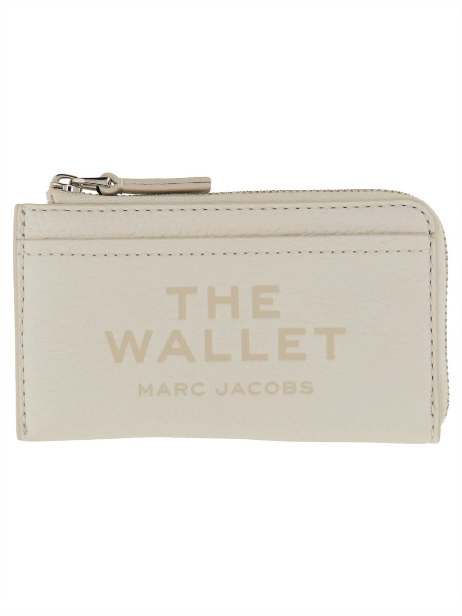 Marc Jacobs Leather Card Holder In Neutral