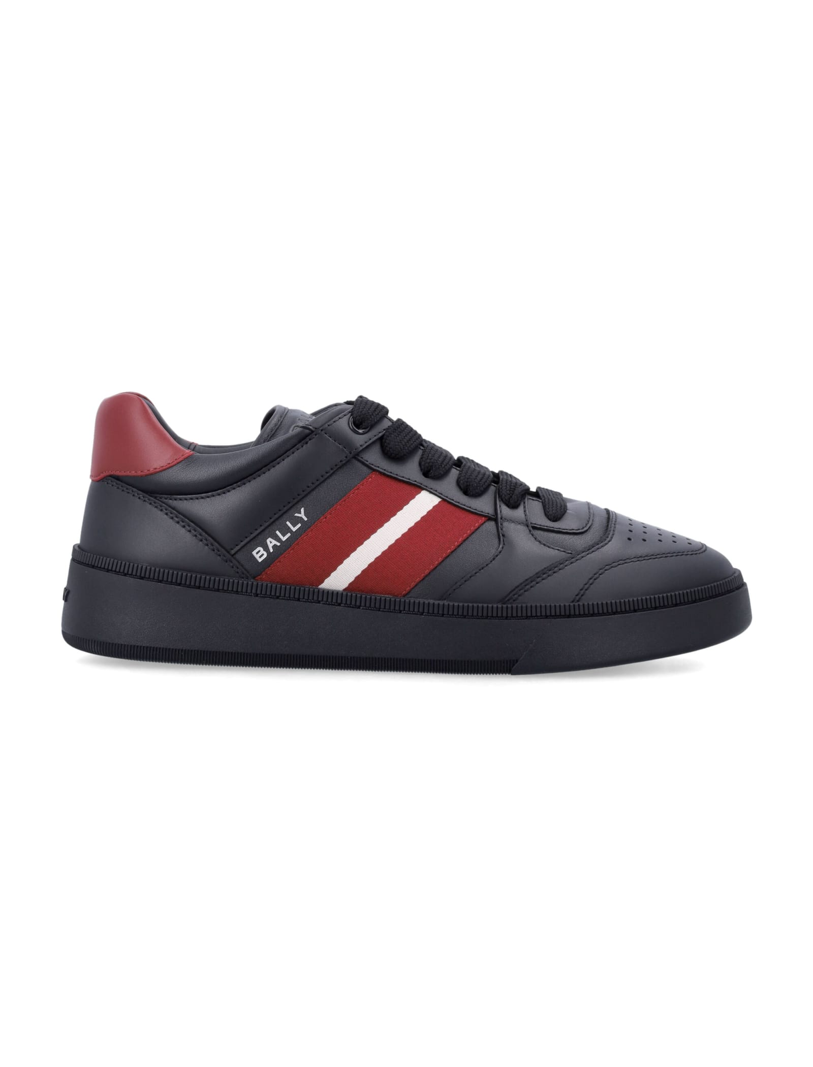 Shop Bally Rebby Sneakers In Black/black/red