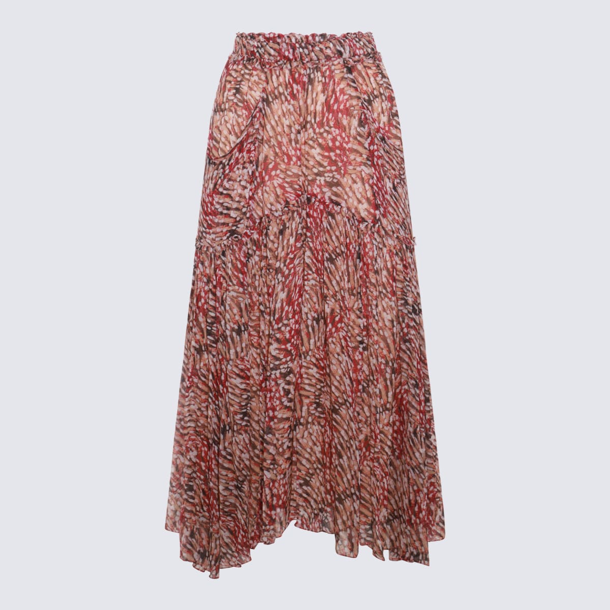 Marant Etoile Red Viscose Skirt In Rosa