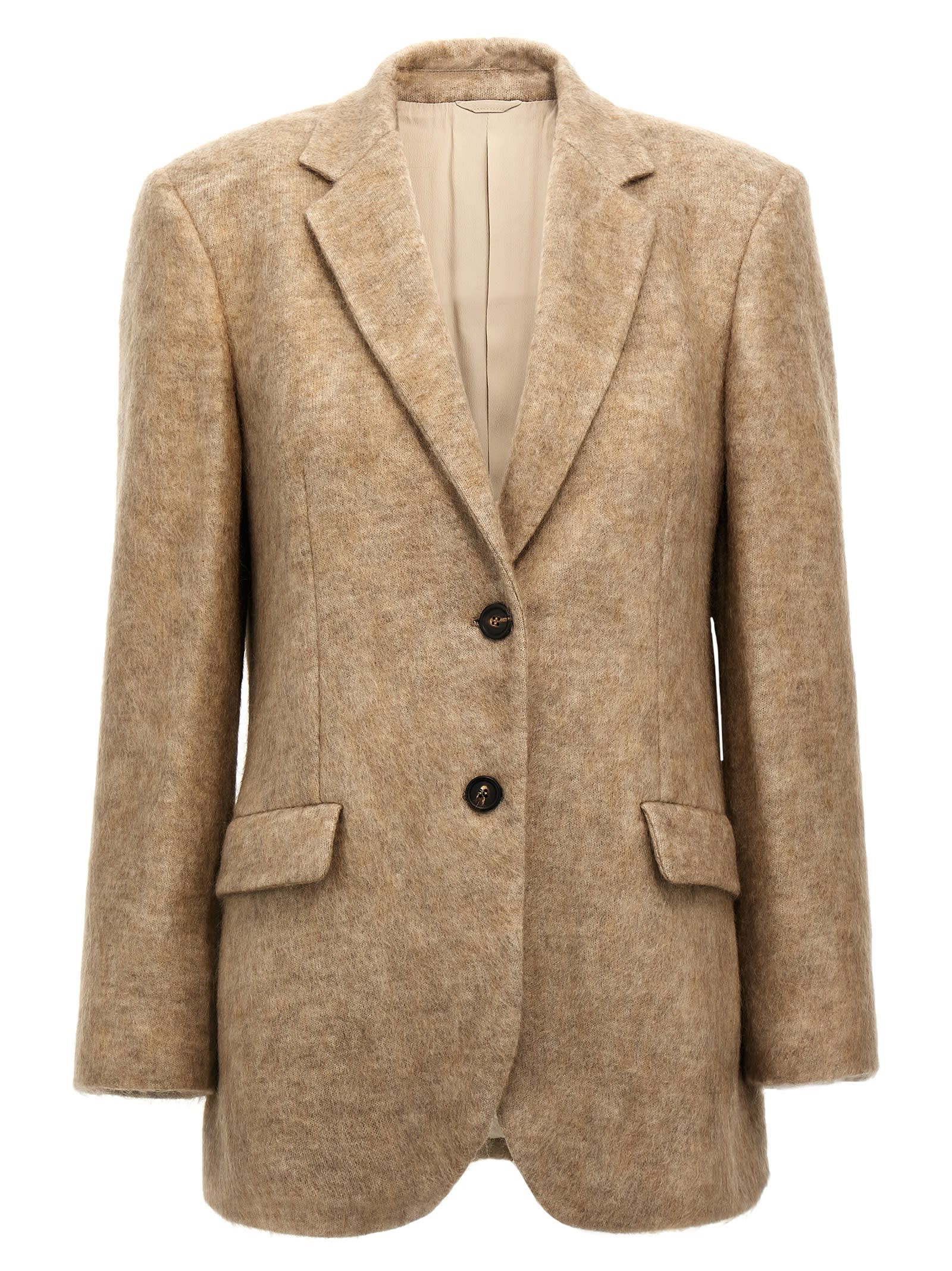 Shop Brunello Cucinelli Single-breasted Mohair Blazer