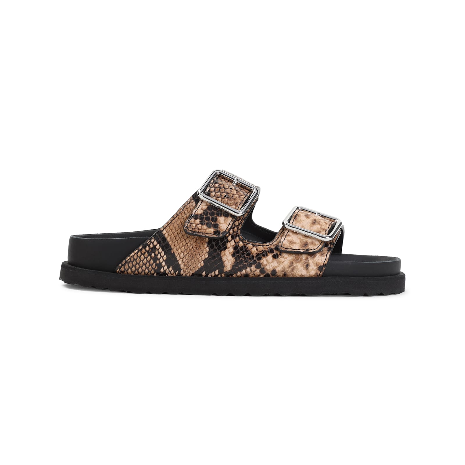 Birkenstock Open Toe Heeled Sandals Snakeskin Effect In Naturalsnakebrown