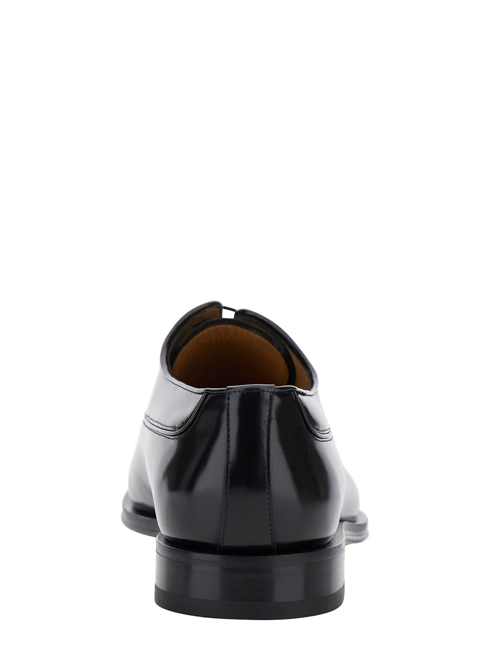 Ferragamo Oxford Lace-up Shoes With Polished Finish In Black