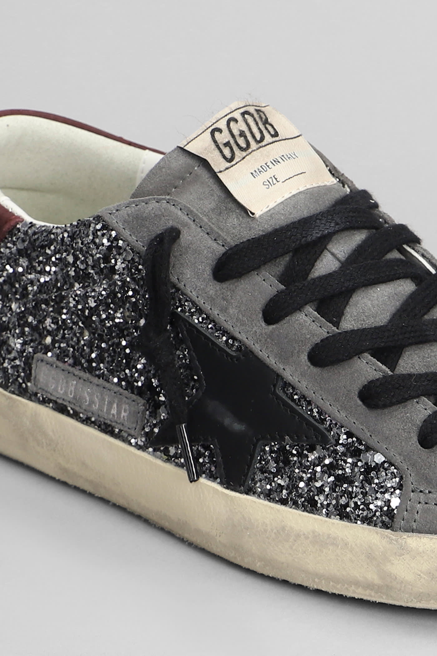Golden Goose Glitter Super Star Sneakers In Gray