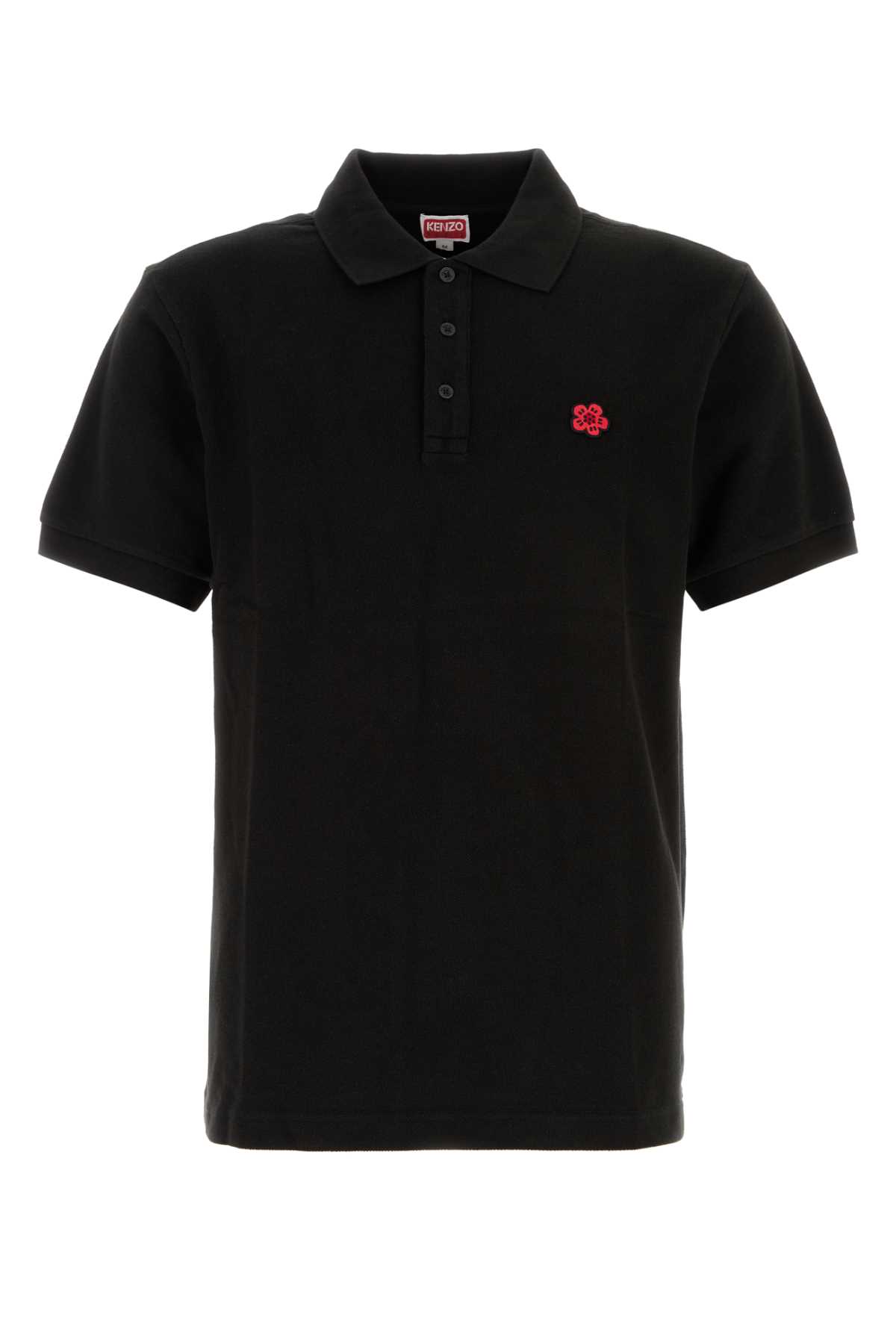 Kenzo Black Piquet Polo Shirt In Black