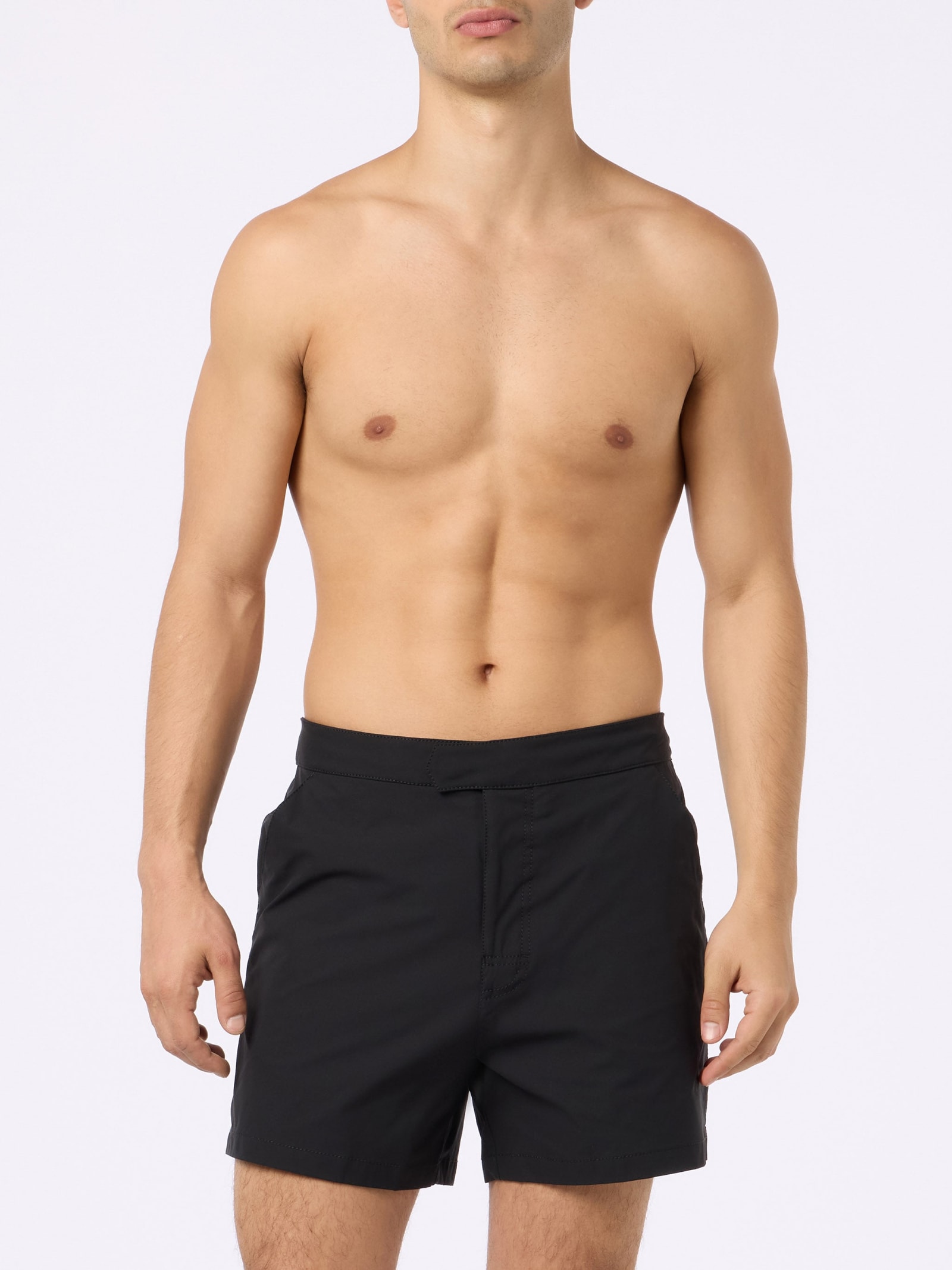 Mc2 Saint Barth Man Short-length Black Swim Shorts Master In Black