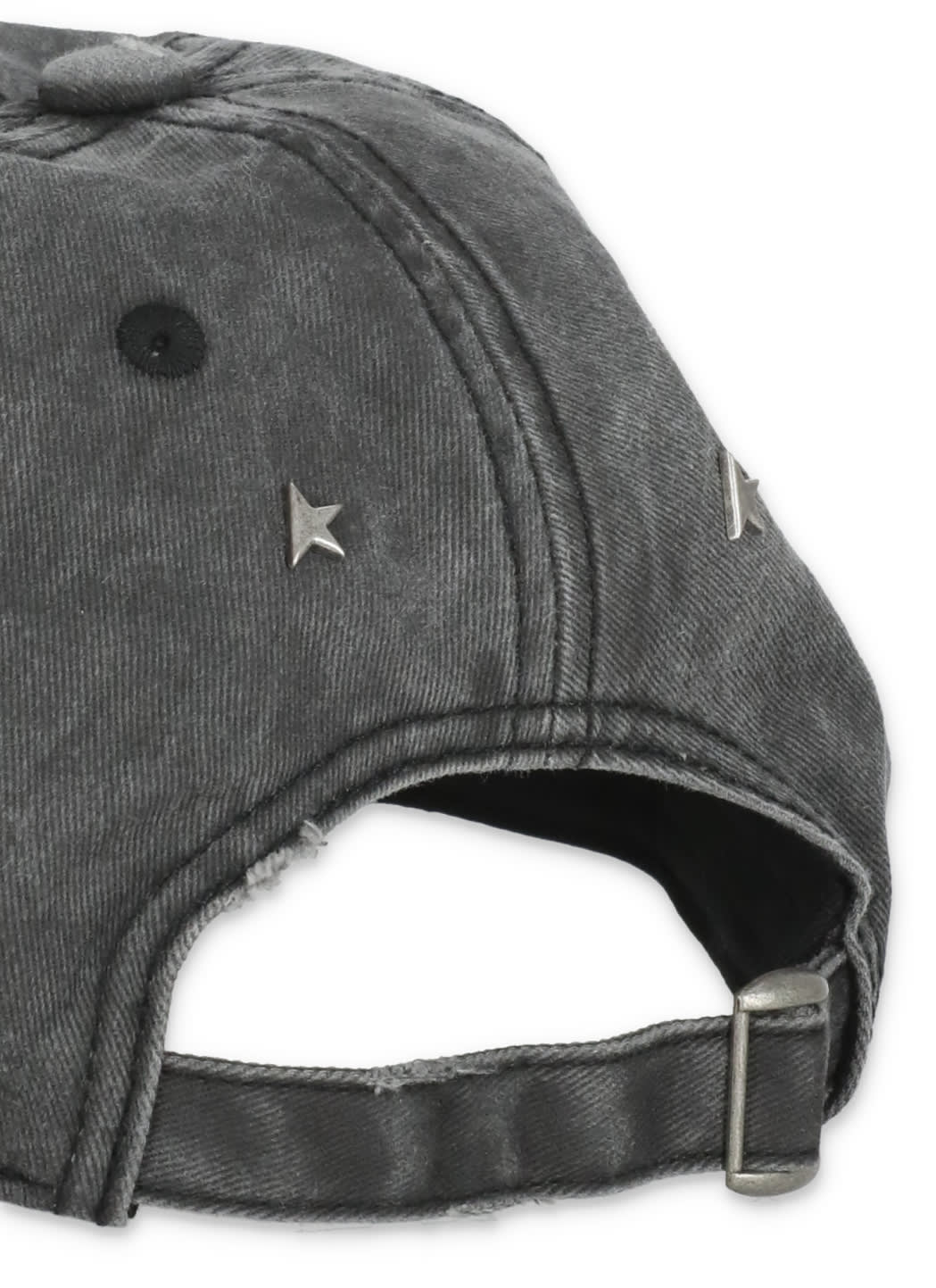 Golden Goose Distressed Baseball Cap Metal Eyelets In Gray