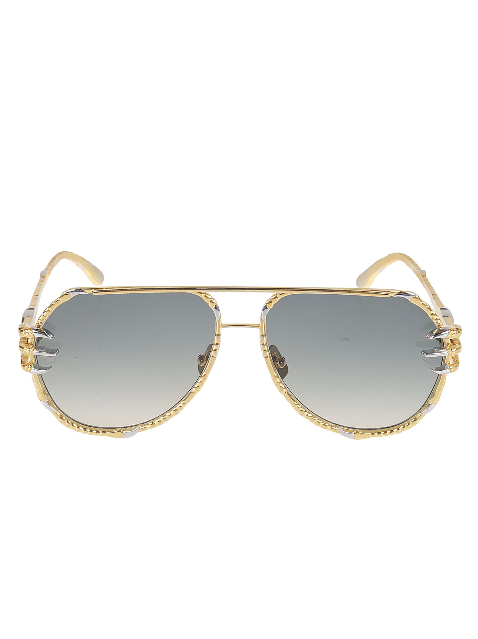 Shop Anna-karin Karlsson The Claw Pilot Sunglasses In Gold/black