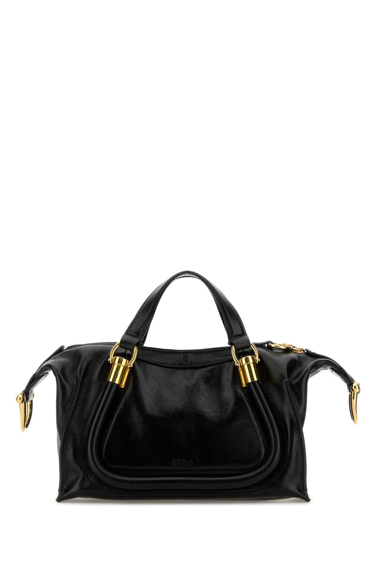 Shop Chloé Black Leather Paraty 24 Handbag