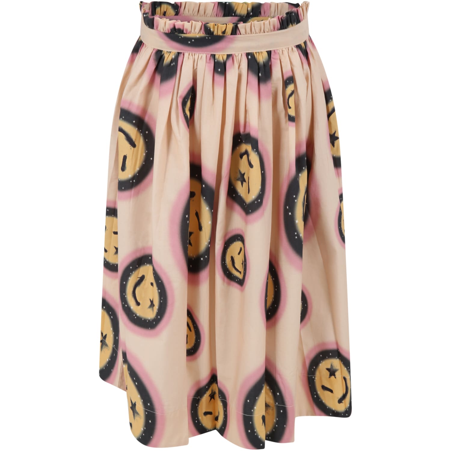 Molo Pink Skirt For Girl With Smiley