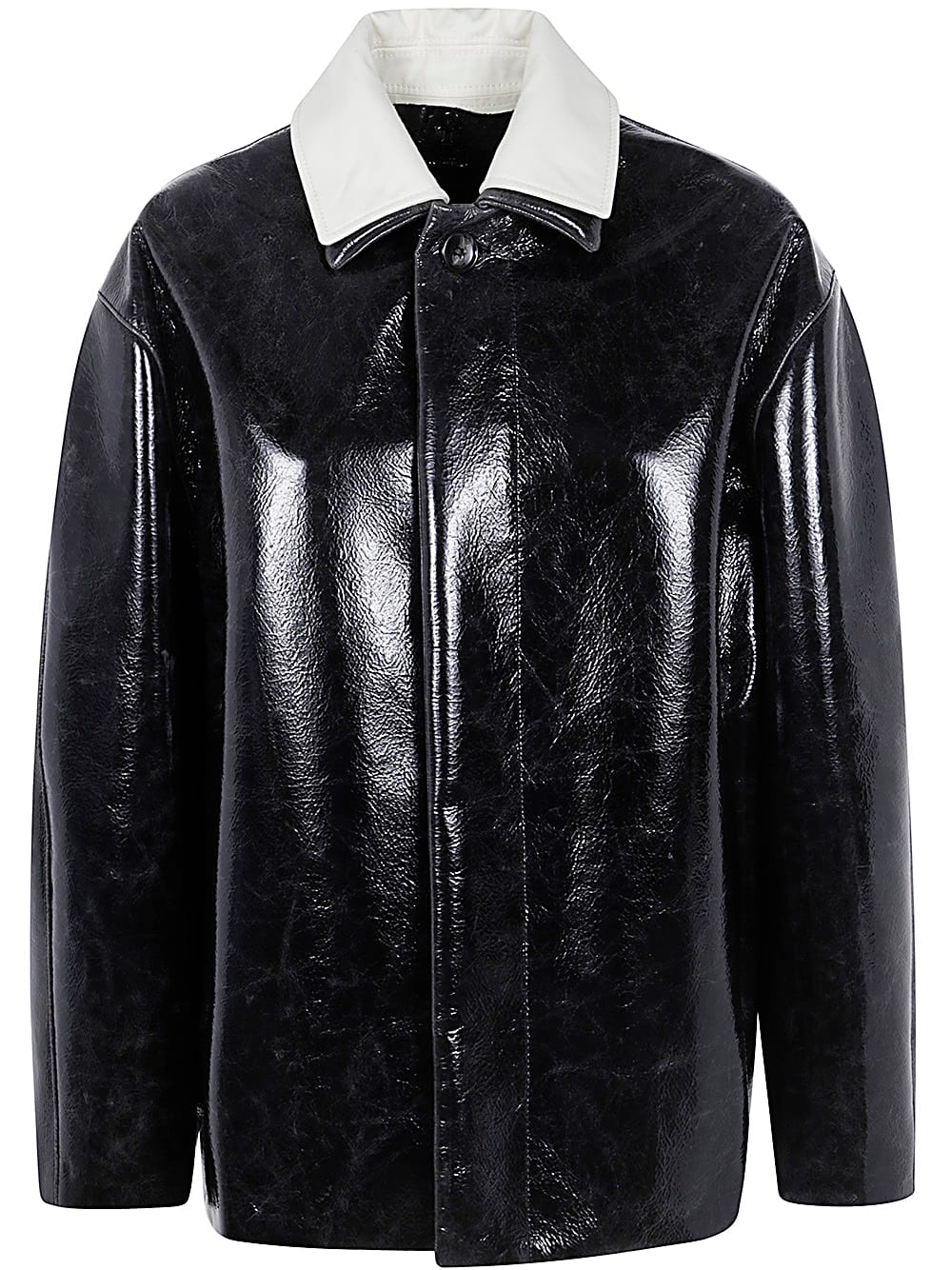 PHILOSOPHY DI LORENZO SERAFINI GLASS EFFECT COATED WOOL JACKET 