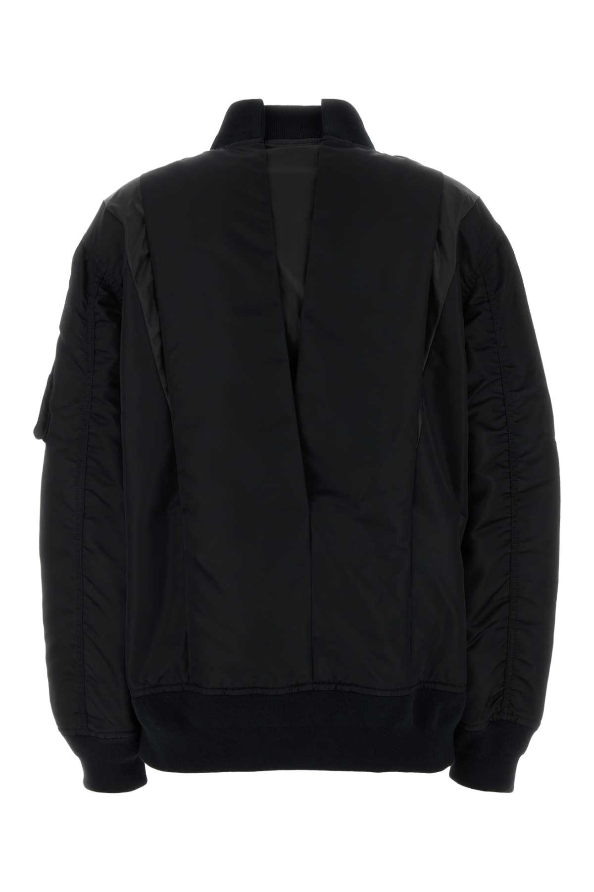 Sacai Bomber In Nylon Nero Donna In Black