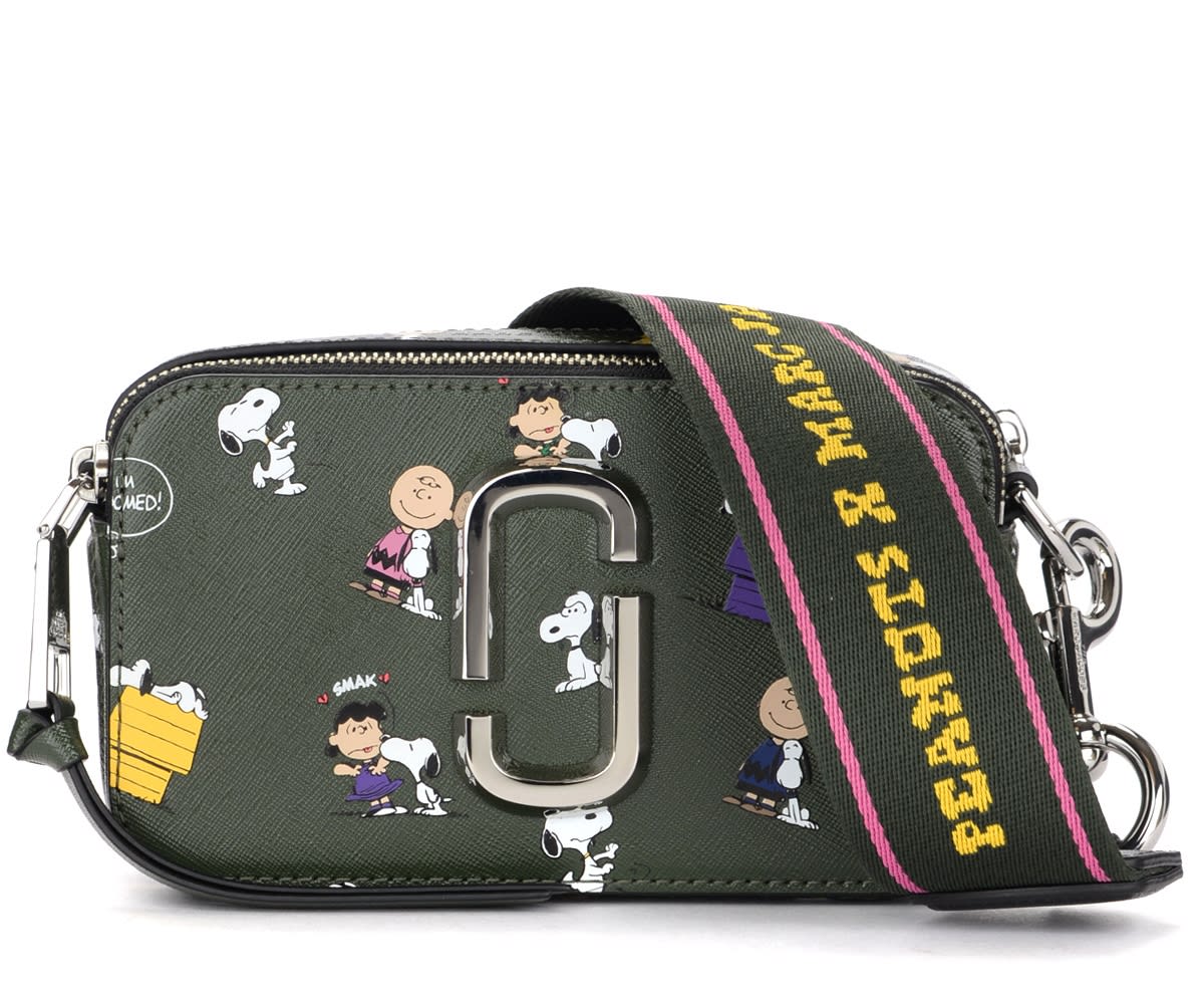 Peanuts X The Marc Jacobs Snapshot Crossbody Bag Green