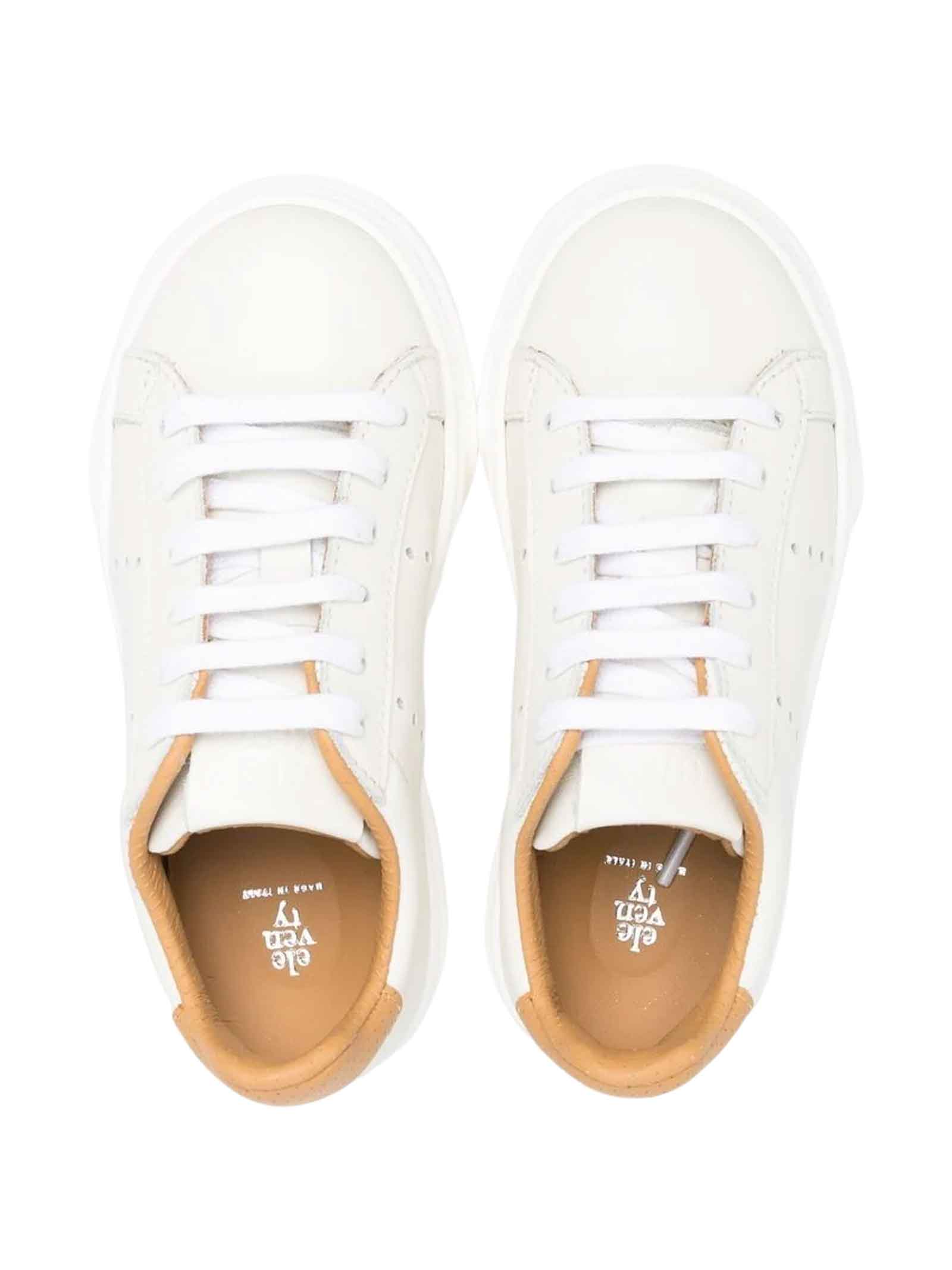 Shop Eleventy White Sneakers Unisex In Avorio/beige
