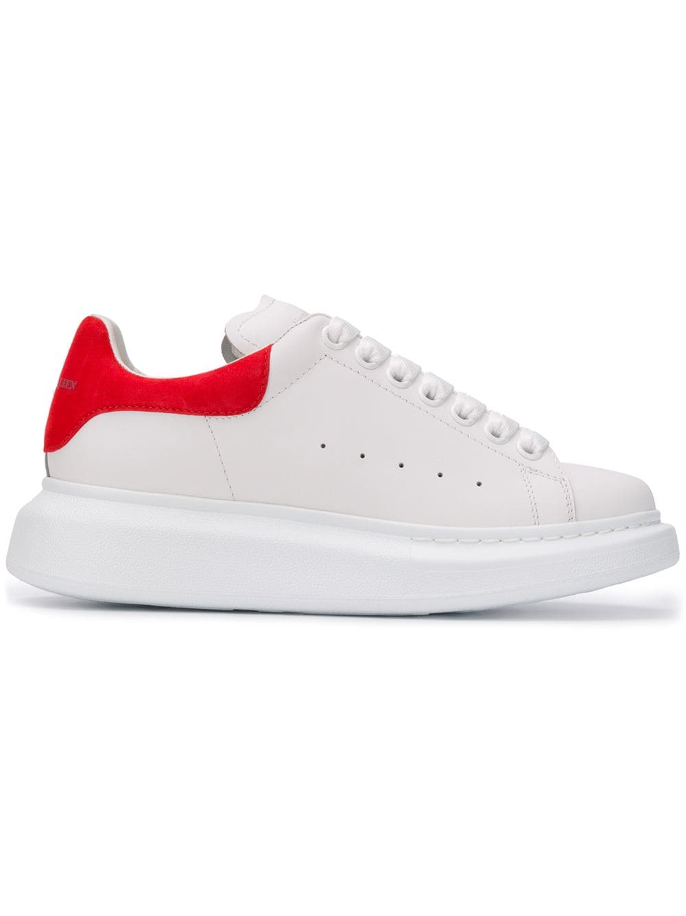 Alexander Mcqueen Sneaker Pelle In White Lust Red