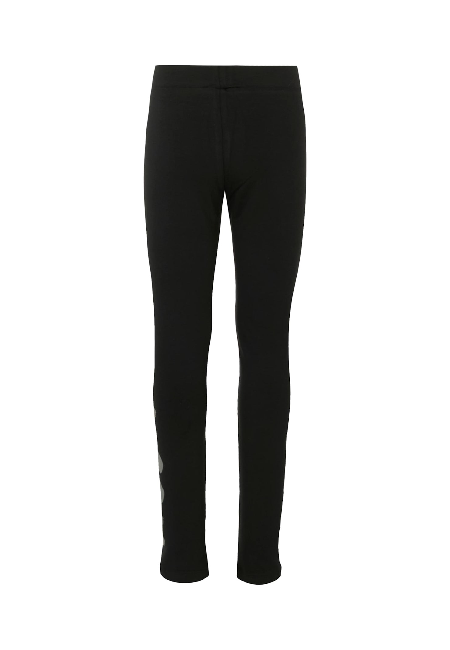 Msgm Black Leggings For Girl With Gray Logo In Black