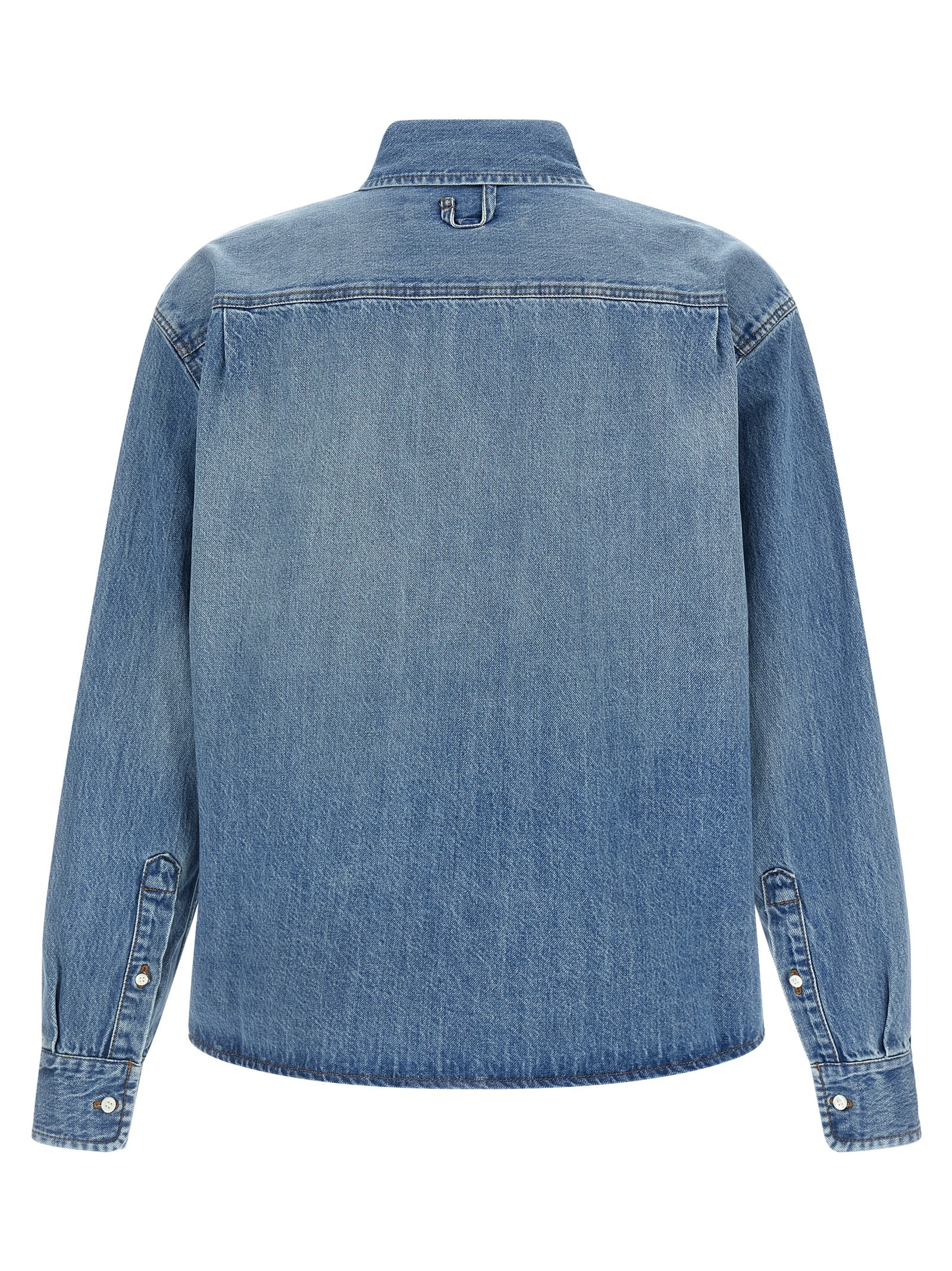 Jacquemus La Chemise De-nimes Simon With Embroidered Logo Clothing In Blue