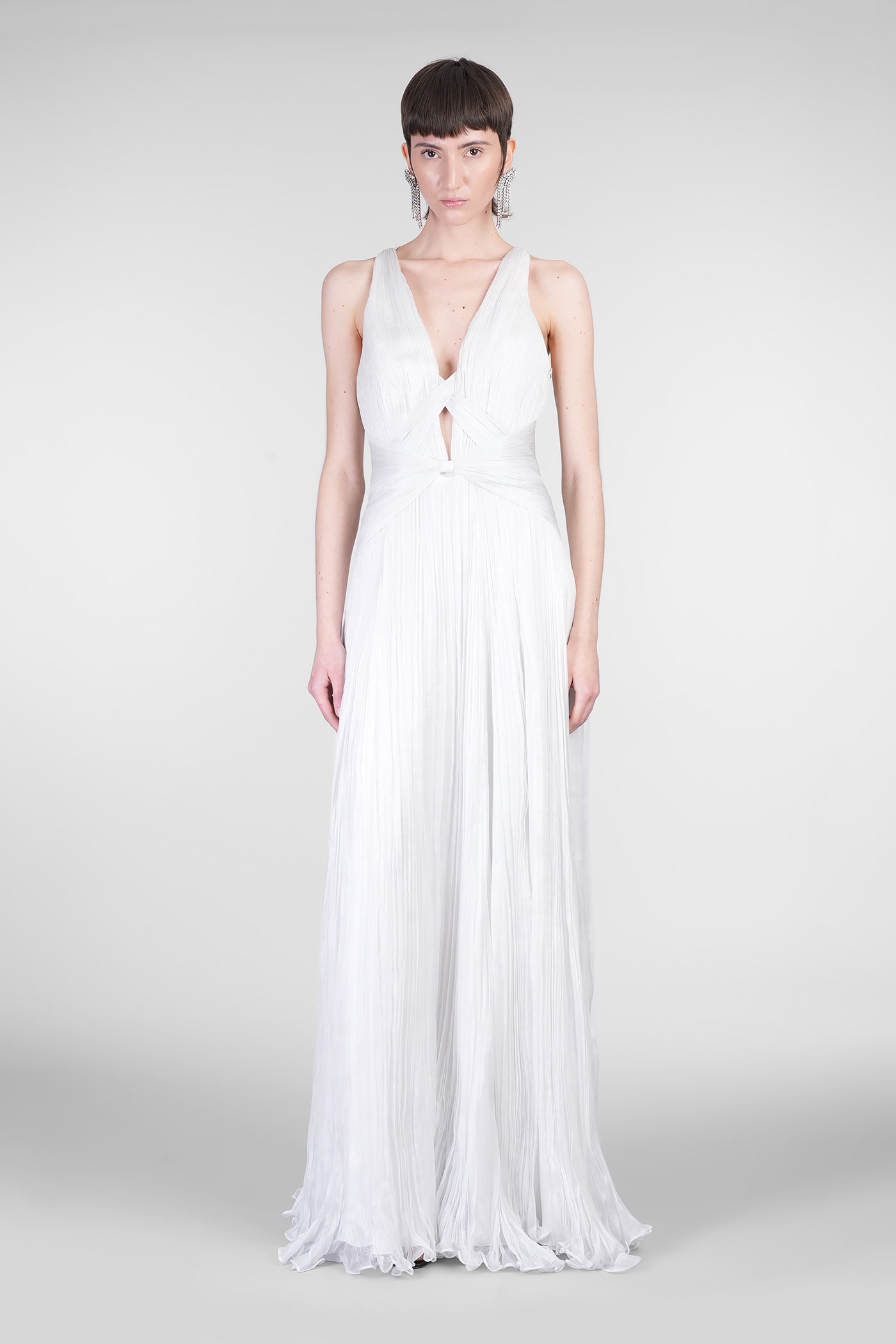 Iris Serban Letita Dress Woman In Silver Silk
