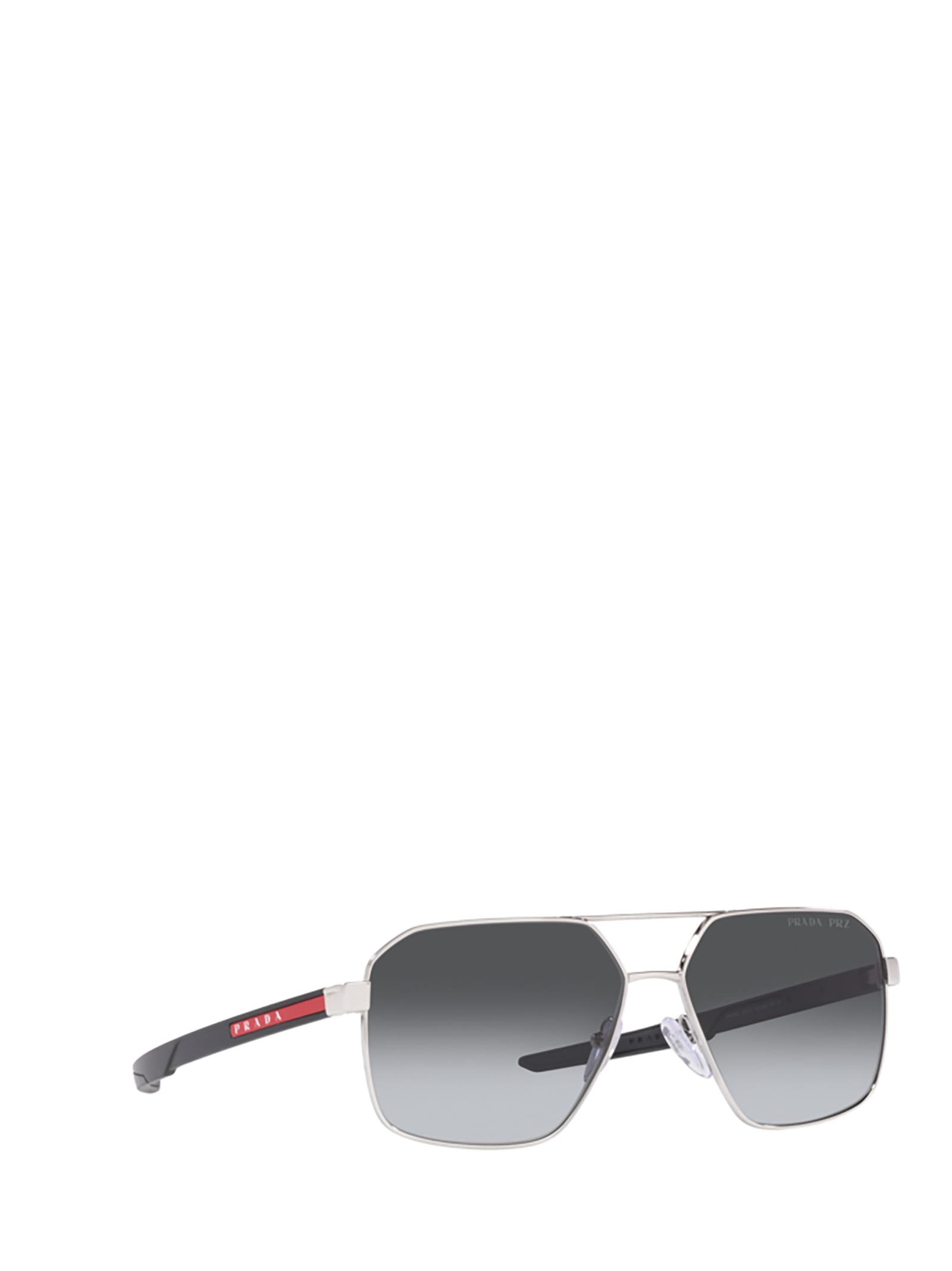 Shop Prada Ps 55ws Silver Sunglasses