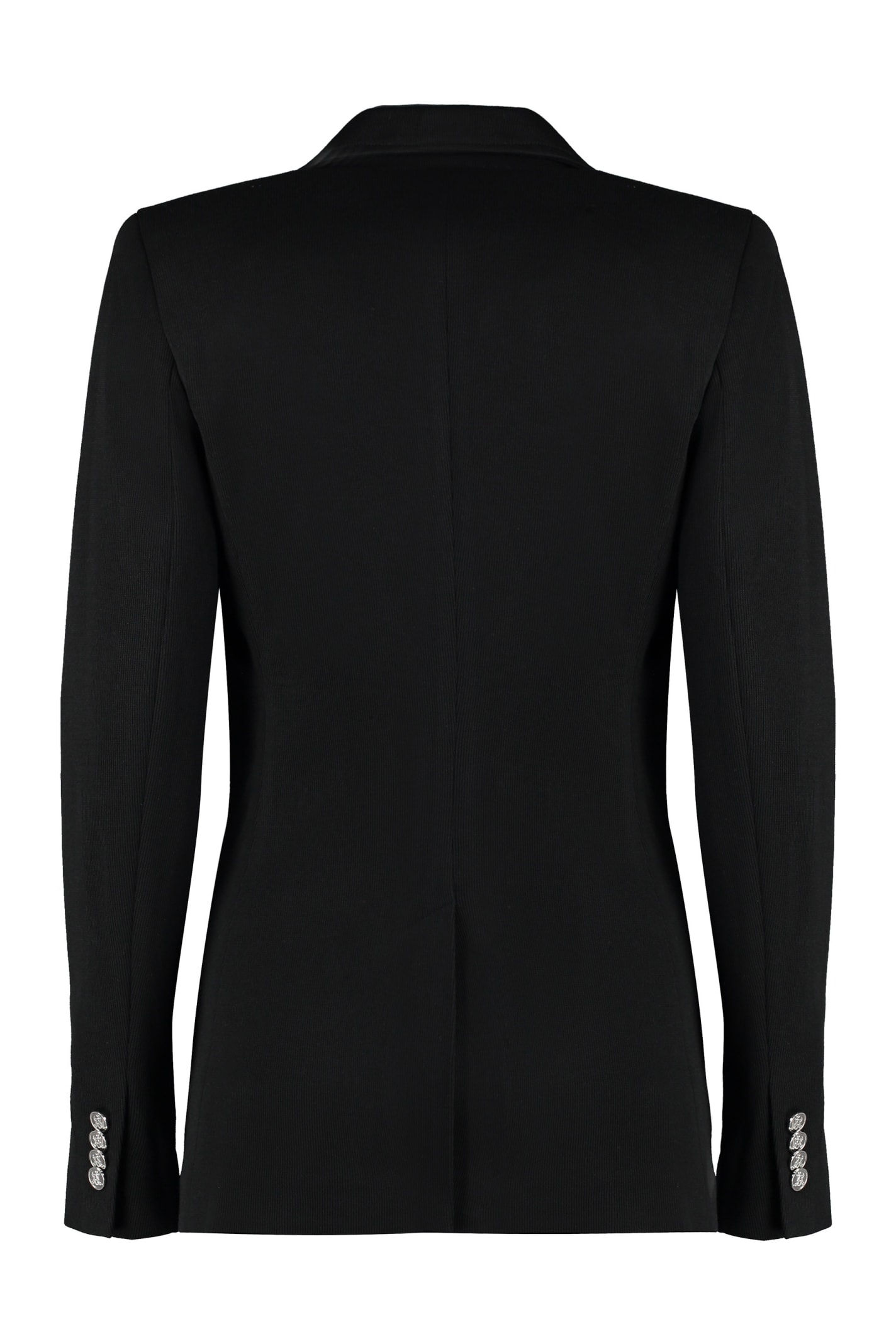 Shop Ralph Lauren Knitted Cotton Blazer In Black