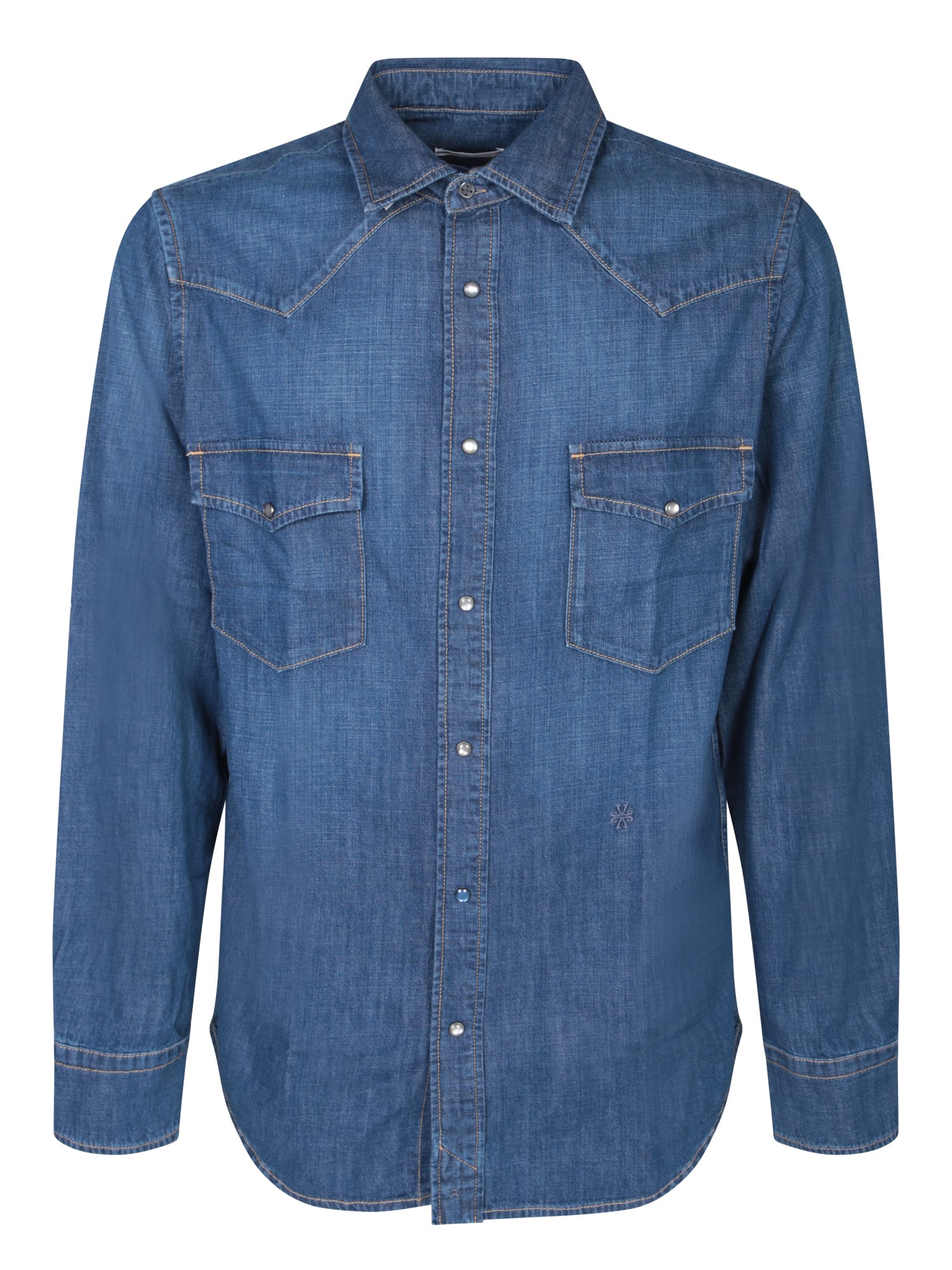 Shop Jacob Cohen Blue Denim Shirt