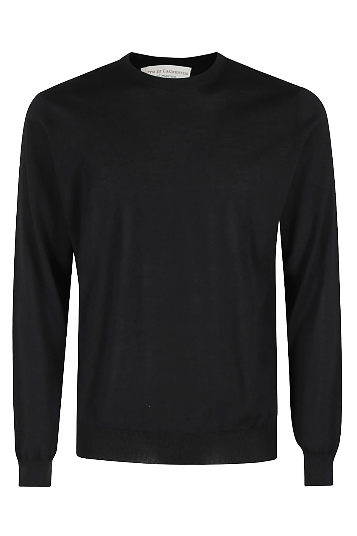 Shop Filippo De Laurentiis Girocollo ml R Merino In Nero