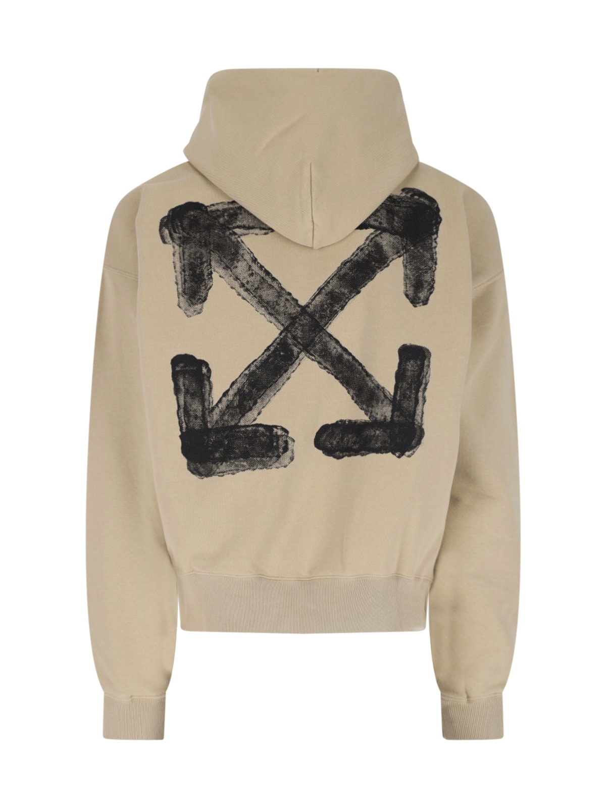 Off-white Graphic Print Hooded Sweatshirt In Beige