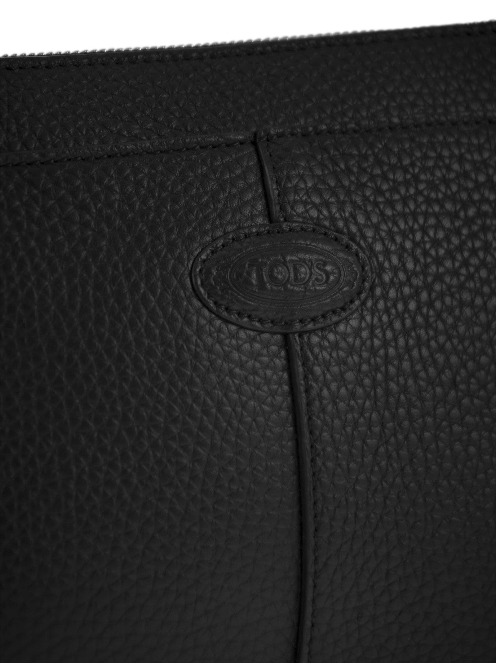 Tod's Men Mini Leather Shoulder Bag In Black