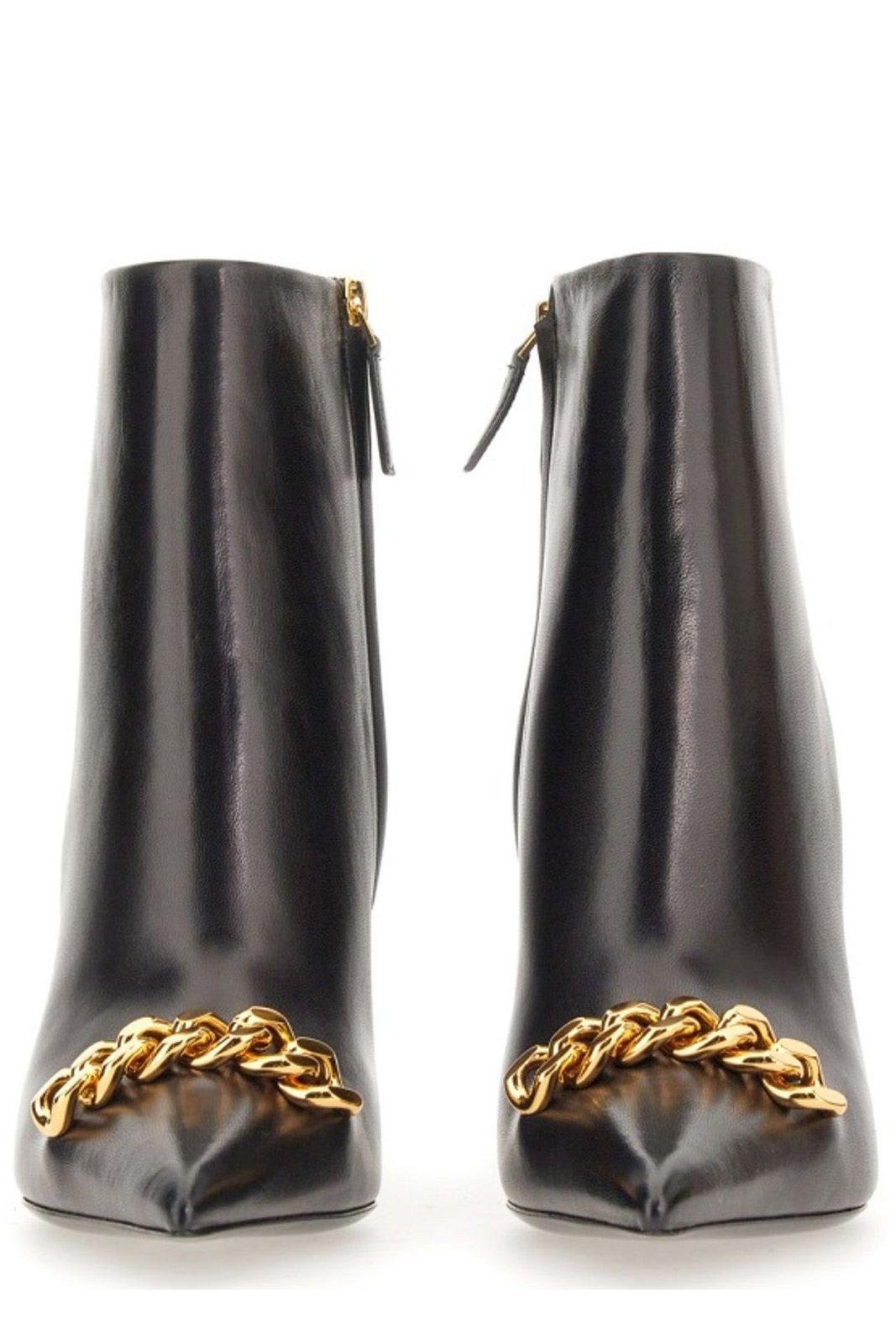 Shop Tom Ford Chain-linked Stiletto-heel Boots In Black