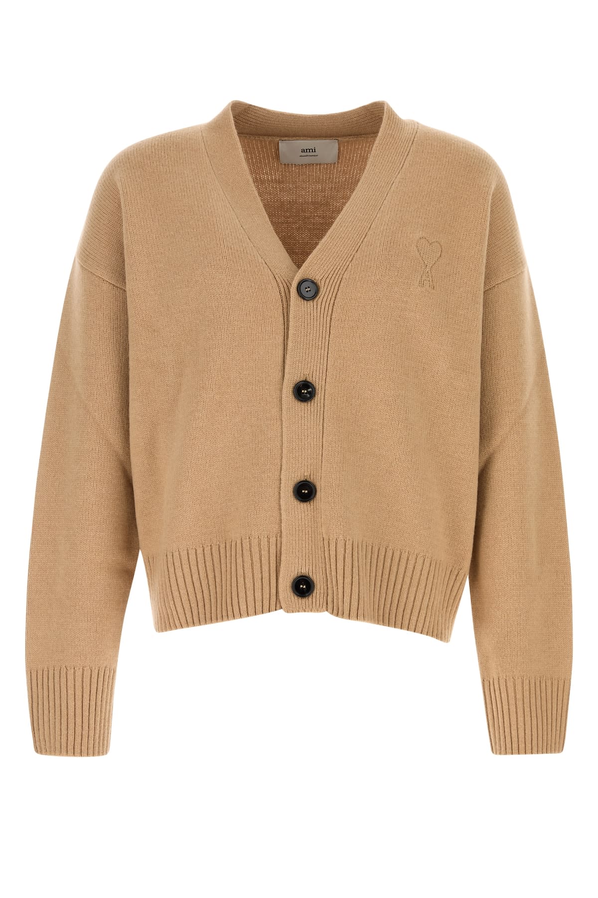 Shop Ami Alexandre Mattiussi Embossed Adc Cardigan In Nude