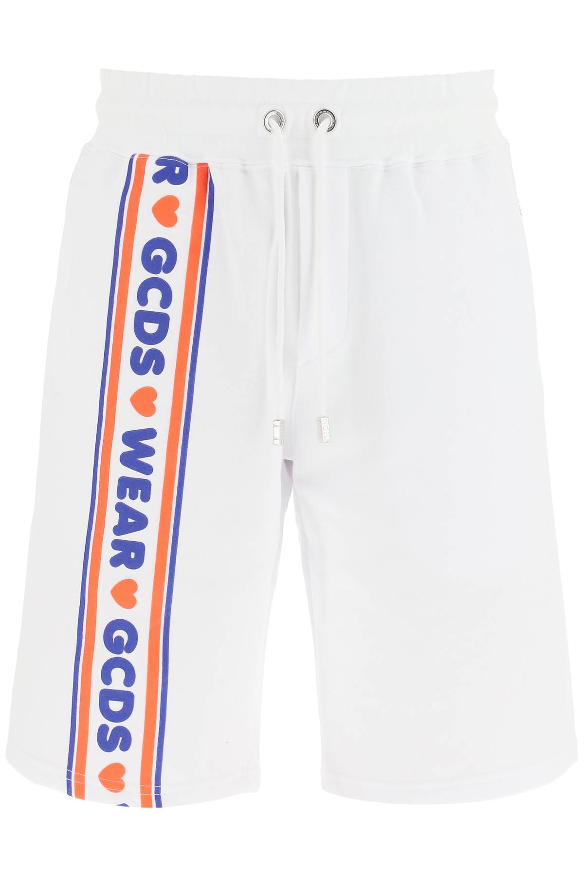 Gcds Short Sweatpants With Cute Logo Tape In White