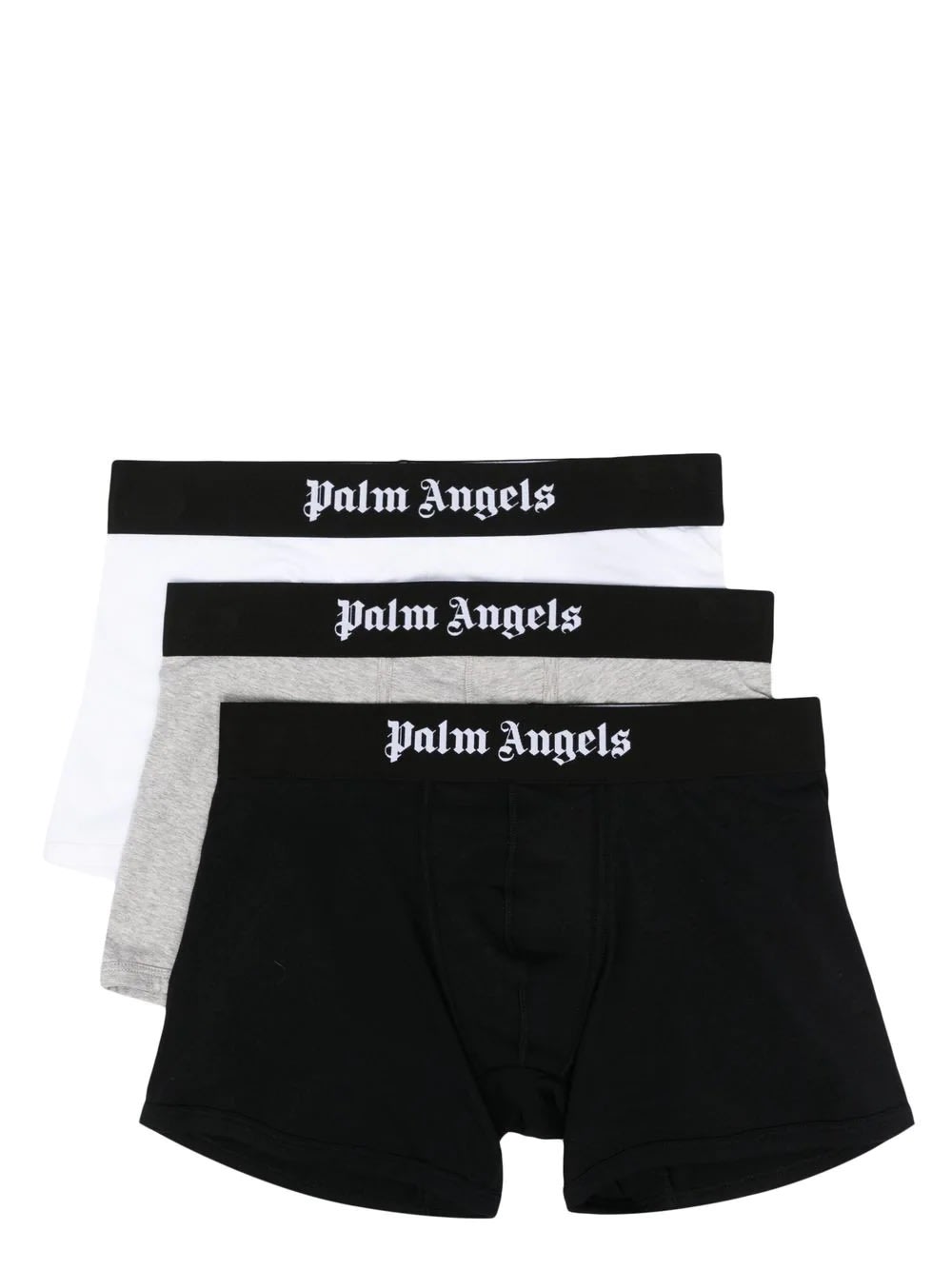 Shop Palm Angels 3 Boxer Set With Logo In Black, Grey And White