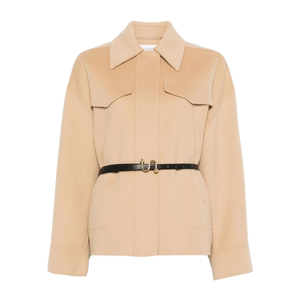 Sportmax Wool Short Coat In Brown