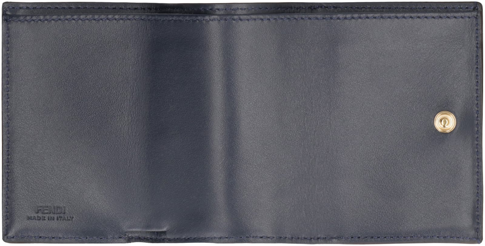 Fendi Micro Baguette Wallet In Jacquard Ff Denim Effect In Blue