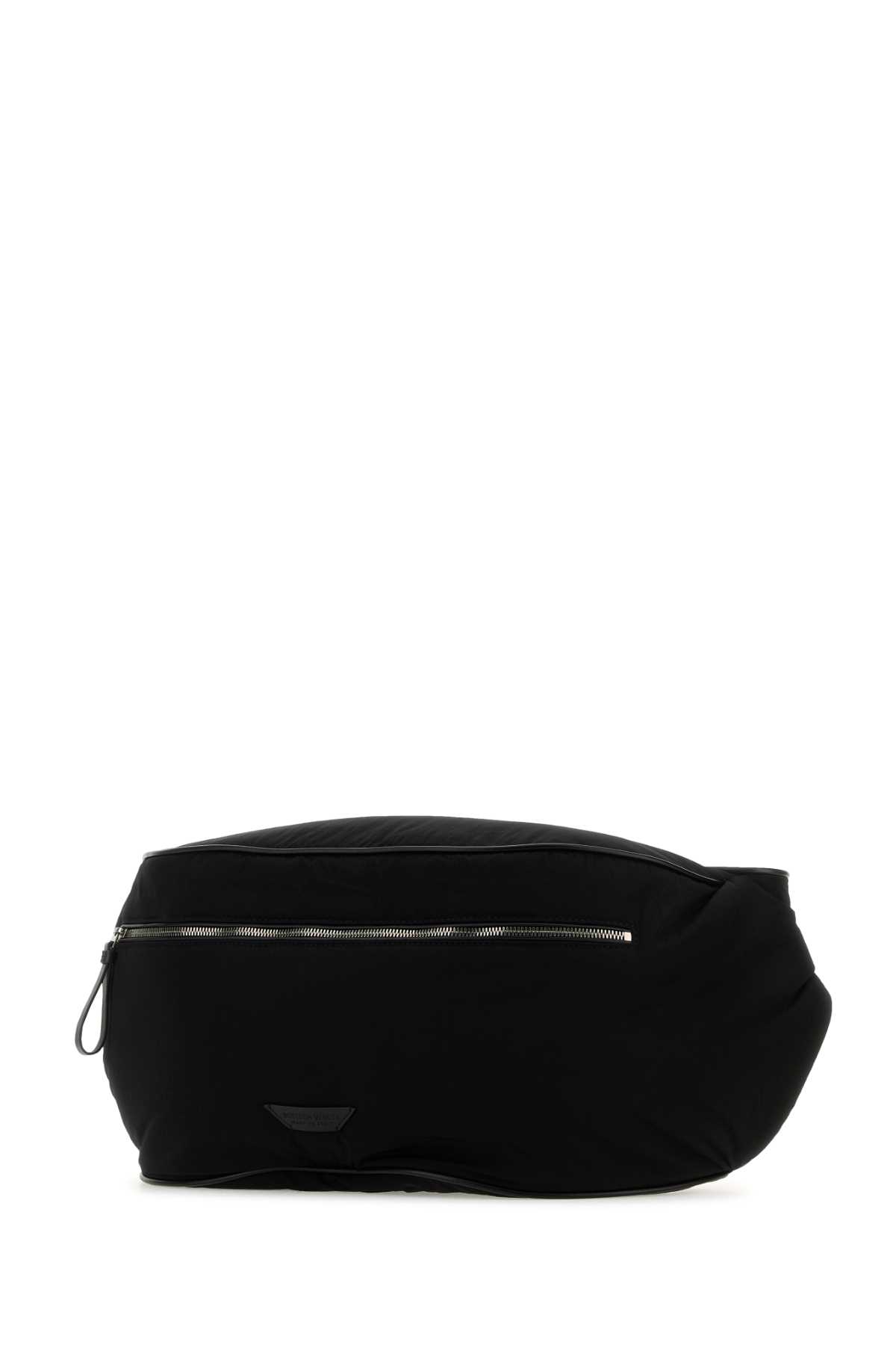 Shop Bottega Veneta Black Fabric Belt Bag In Blk