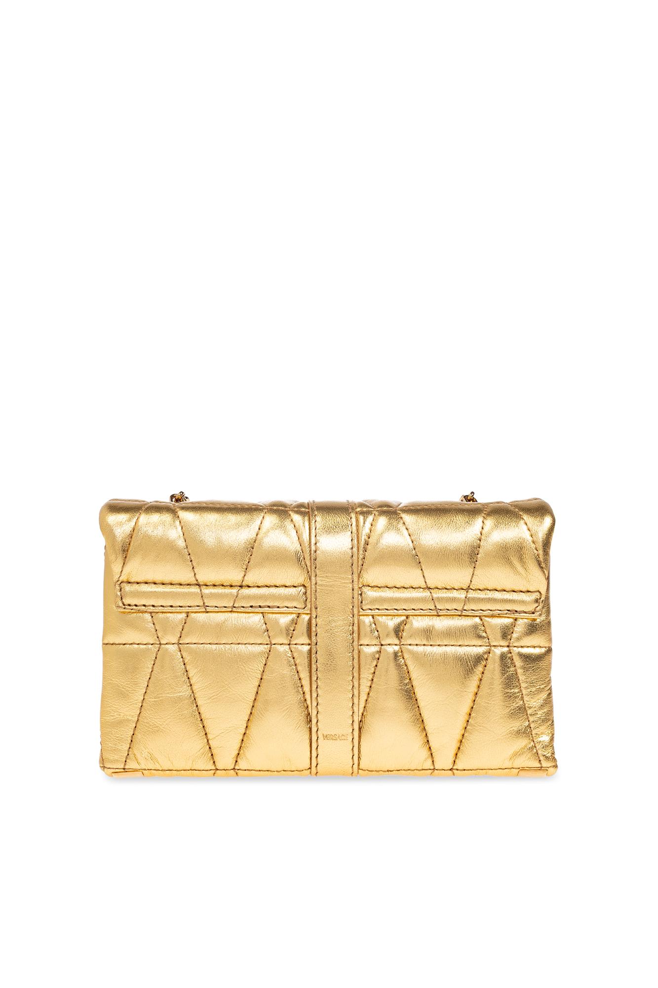 Versace Quilted Metallic Clutch Bag