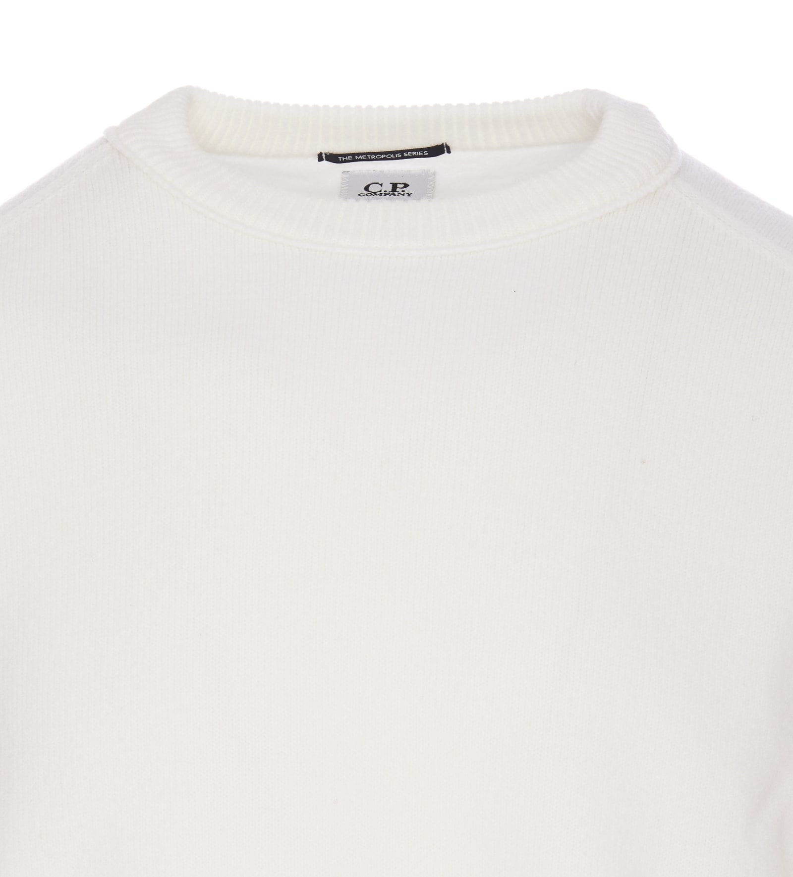 Shop C.p. Company Knit Jumper Metropolis Series In Bianco