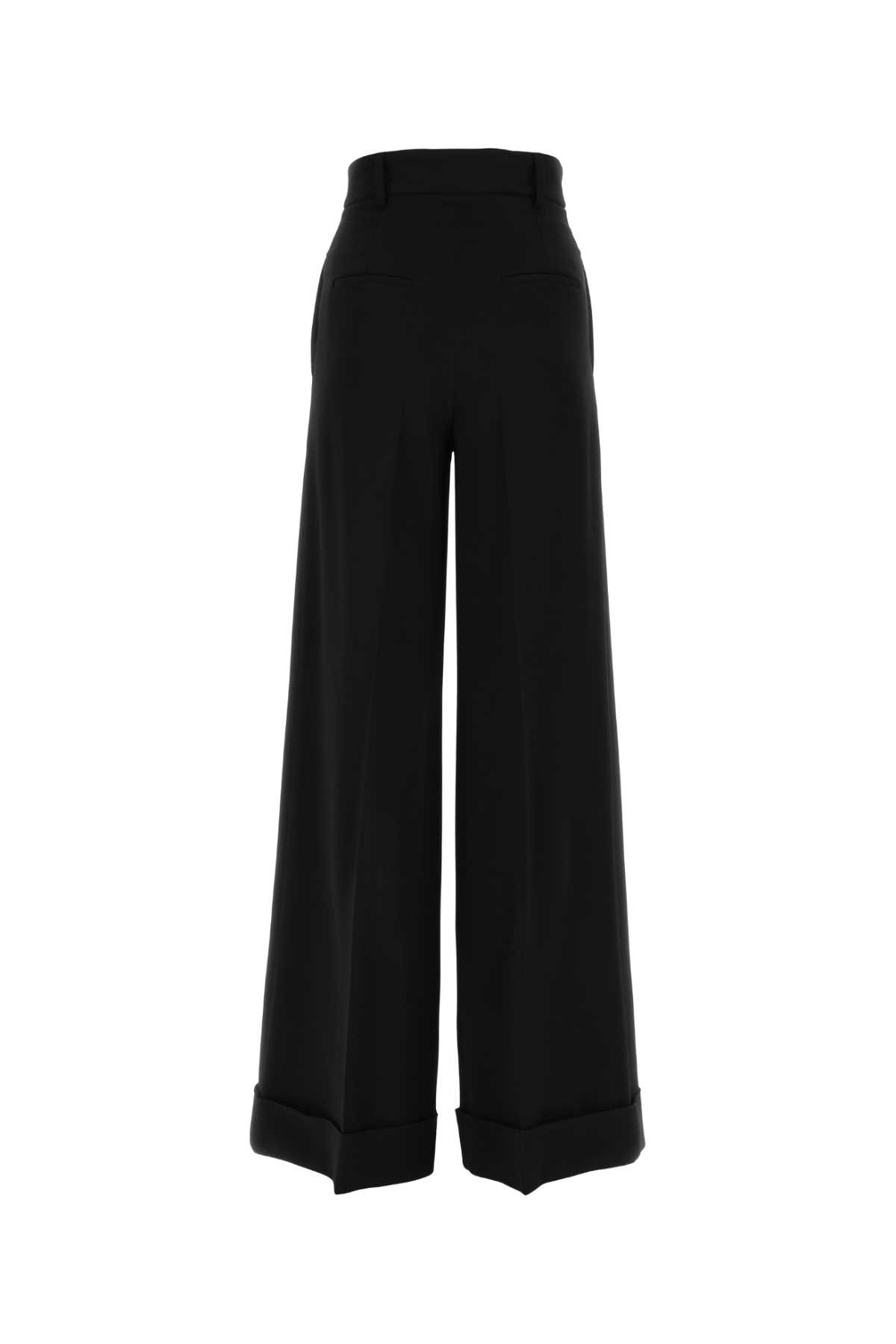 Moschino Black Crepe Wide-leg Pant In 0555