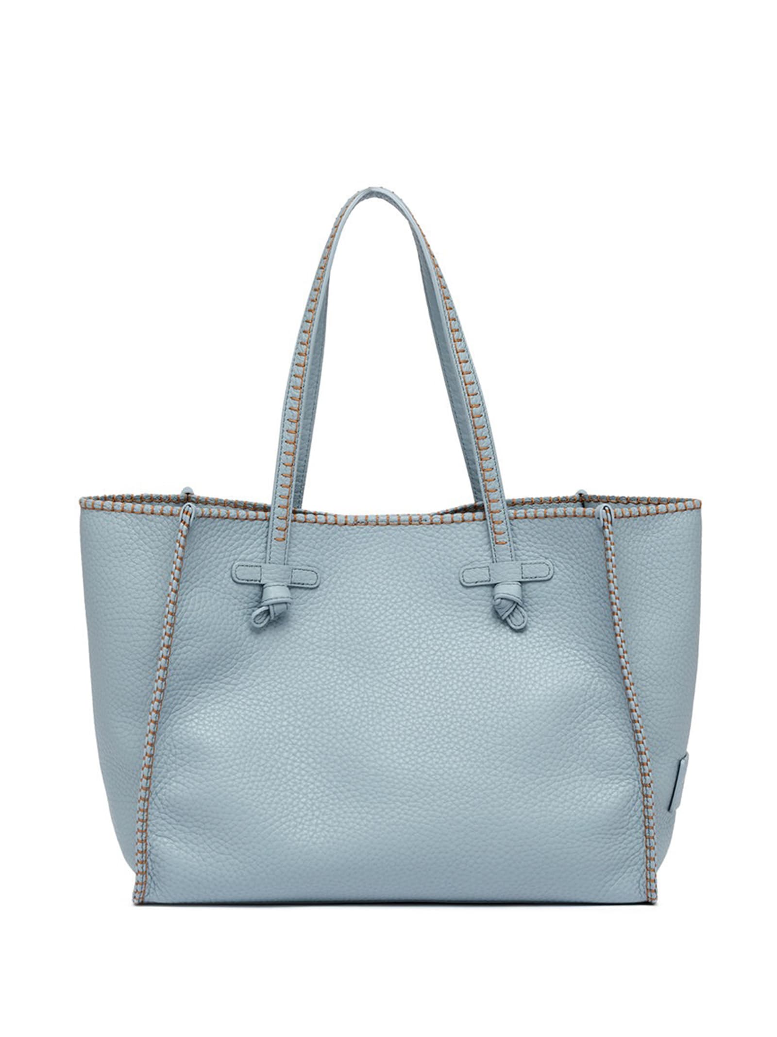 Light Blue Marcella Shopping Bag In Bubble Leather
