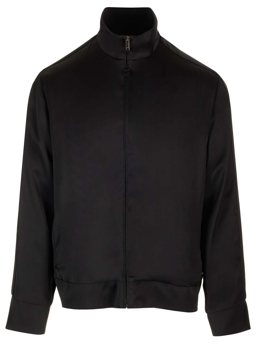 VALENTINO BLACK ENVER SATIN ACETATE JACKET