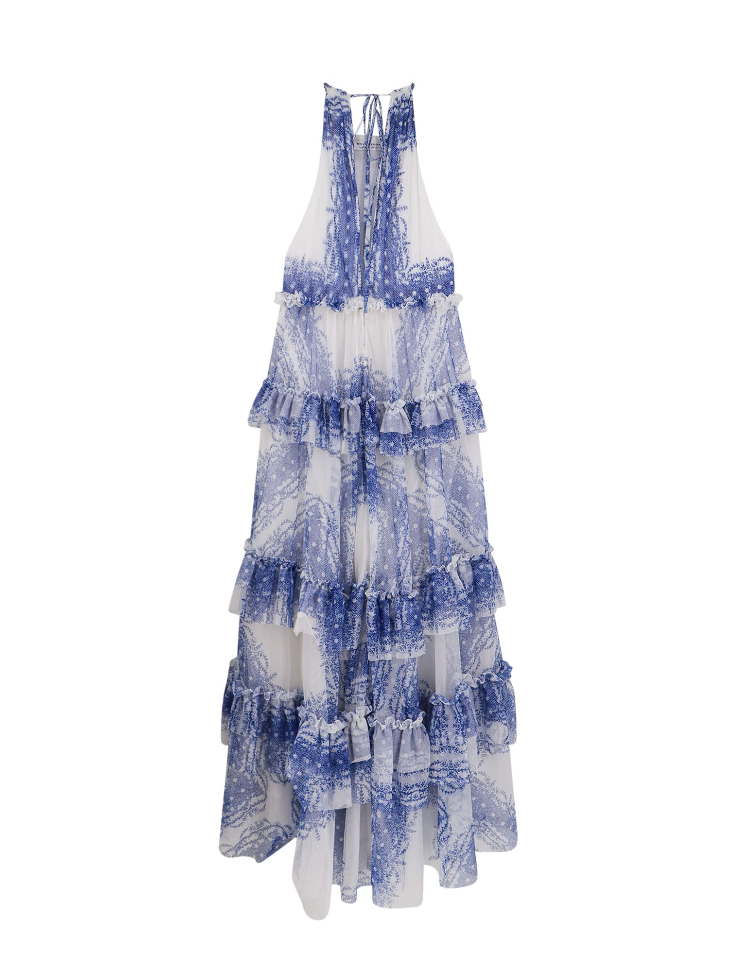 Shop Philosophy Di Lorenzo Serafini Dress In Bianco/azzurro