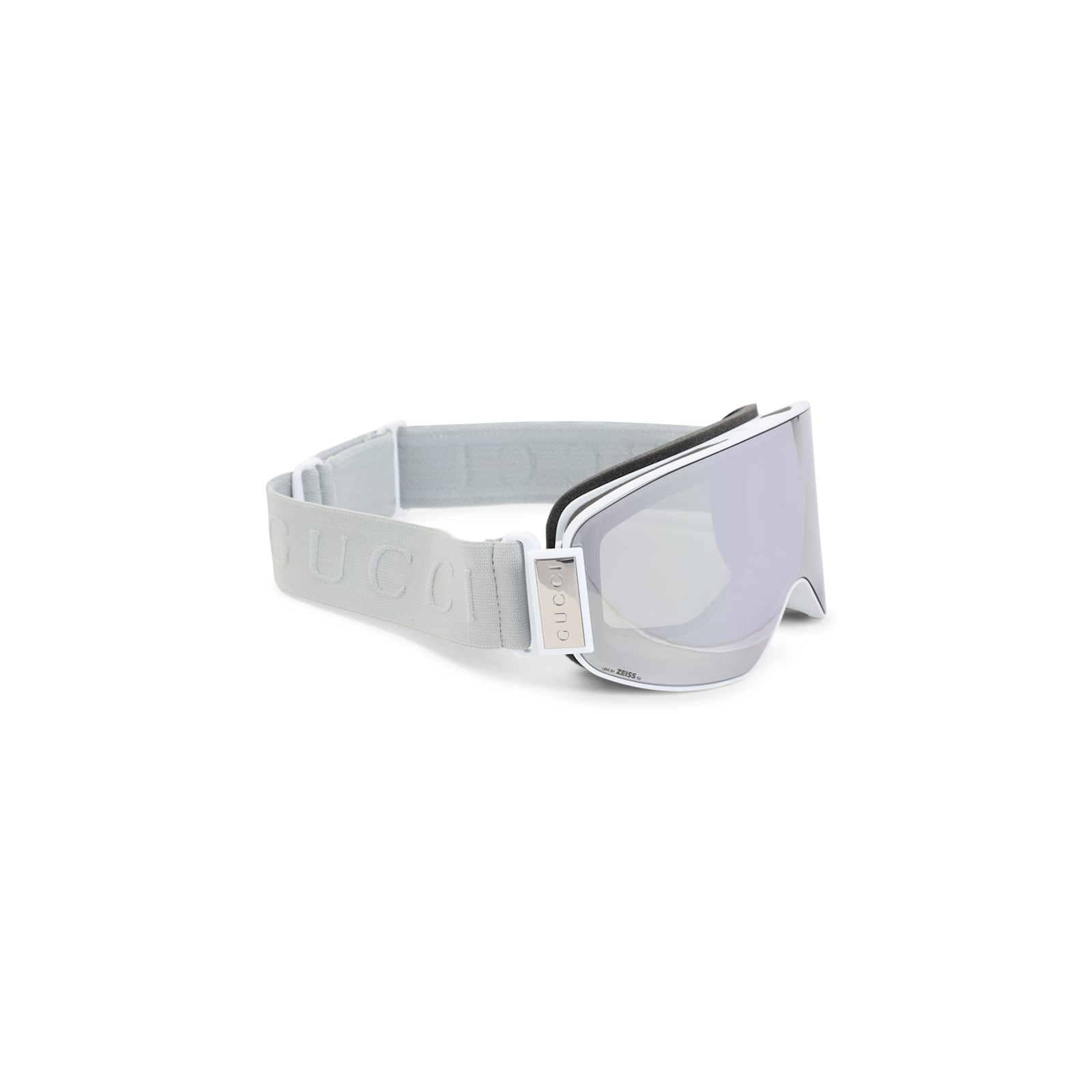 Gucci White Acetate Sunglasses In Silver