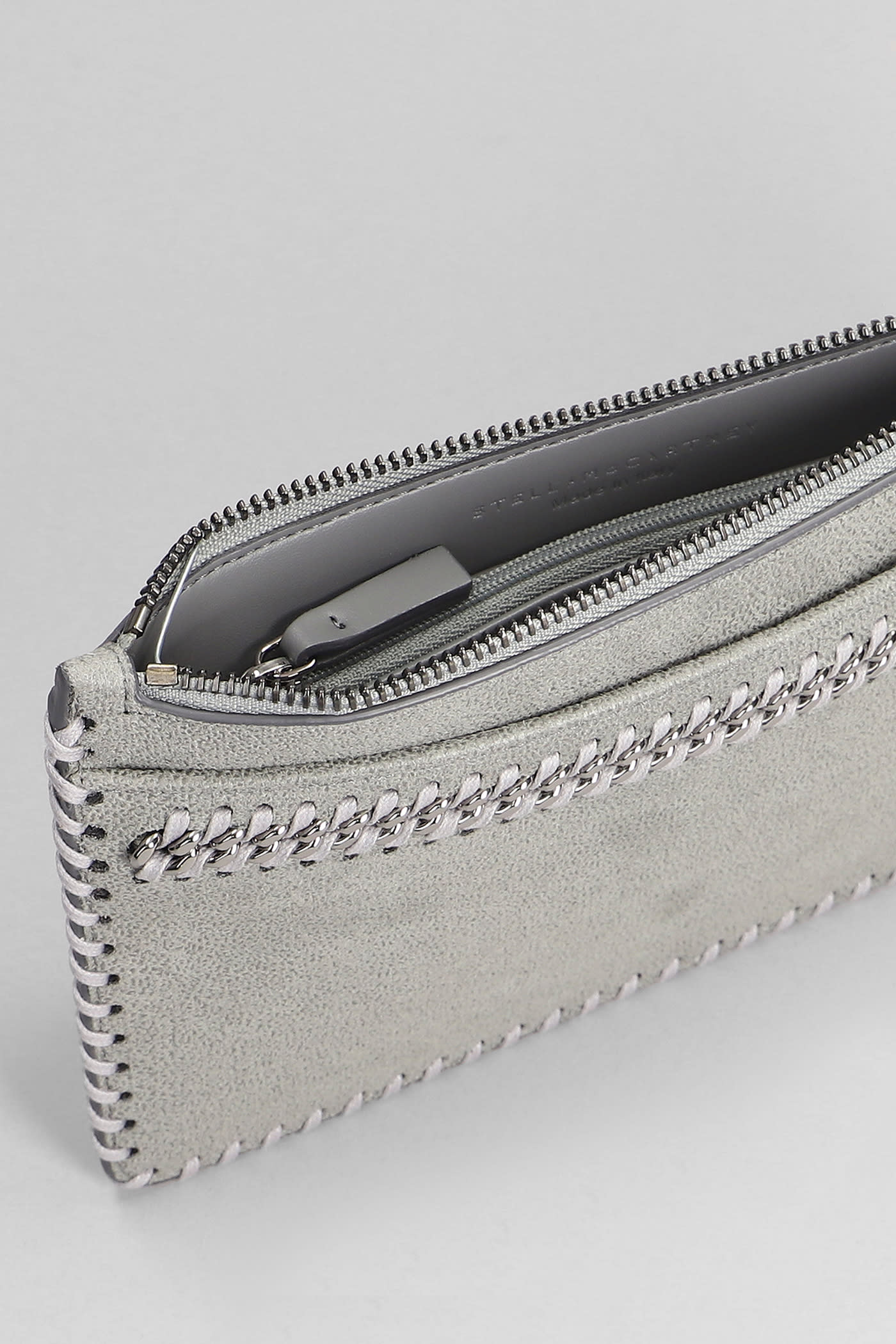 Shop Stella Mccartney Falabella Clutch Clutch In Grey Polyester