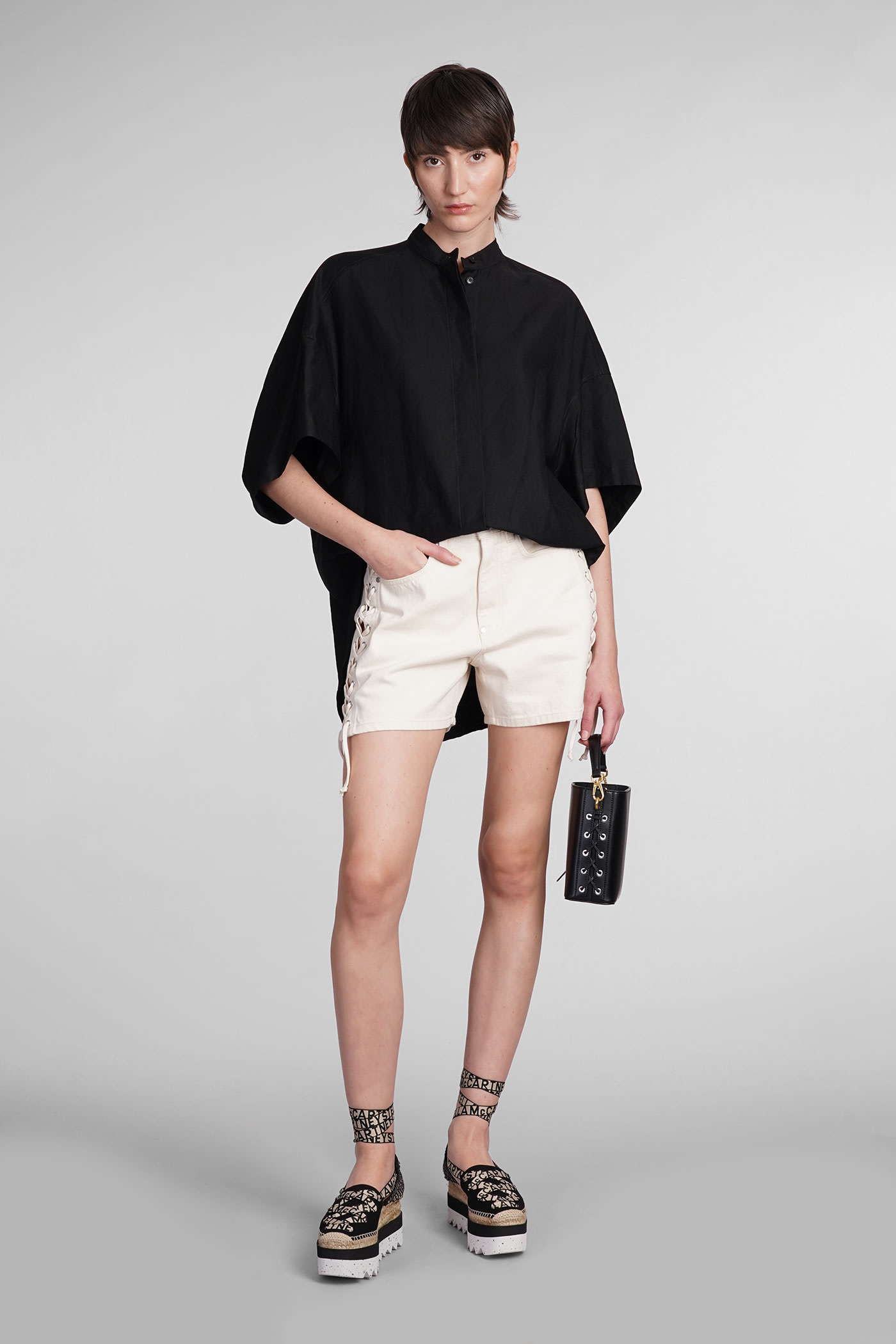 Shop Stella Mccartney Shorts In Beige Cotton