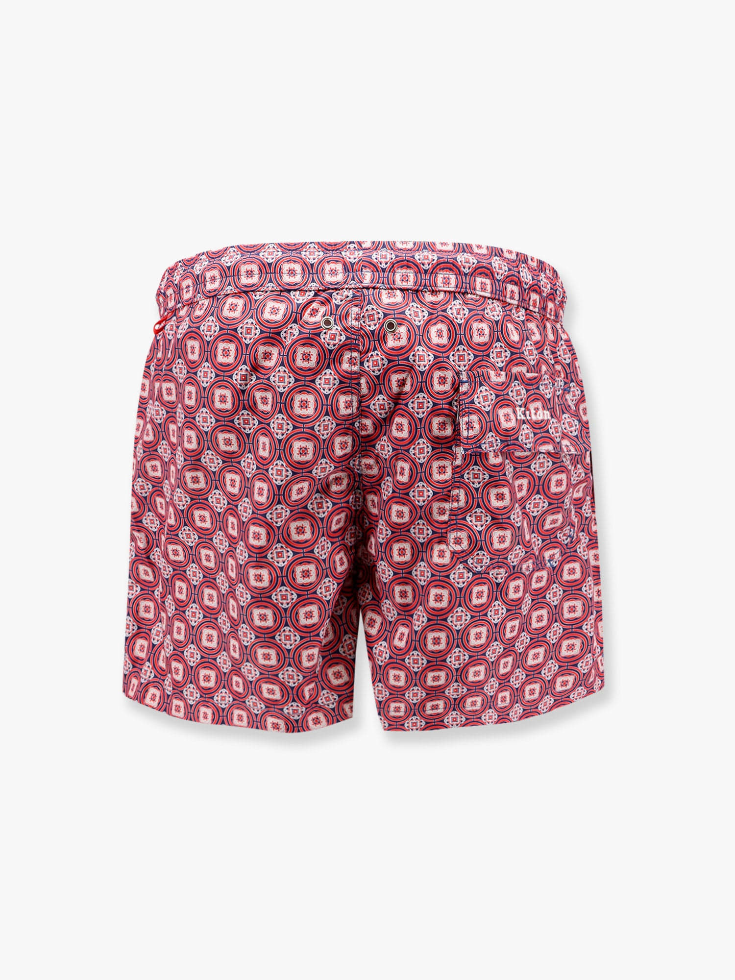 KITON NYLON SWIM TRUNK WITH ALL-OVER MAIOLICA PRINT