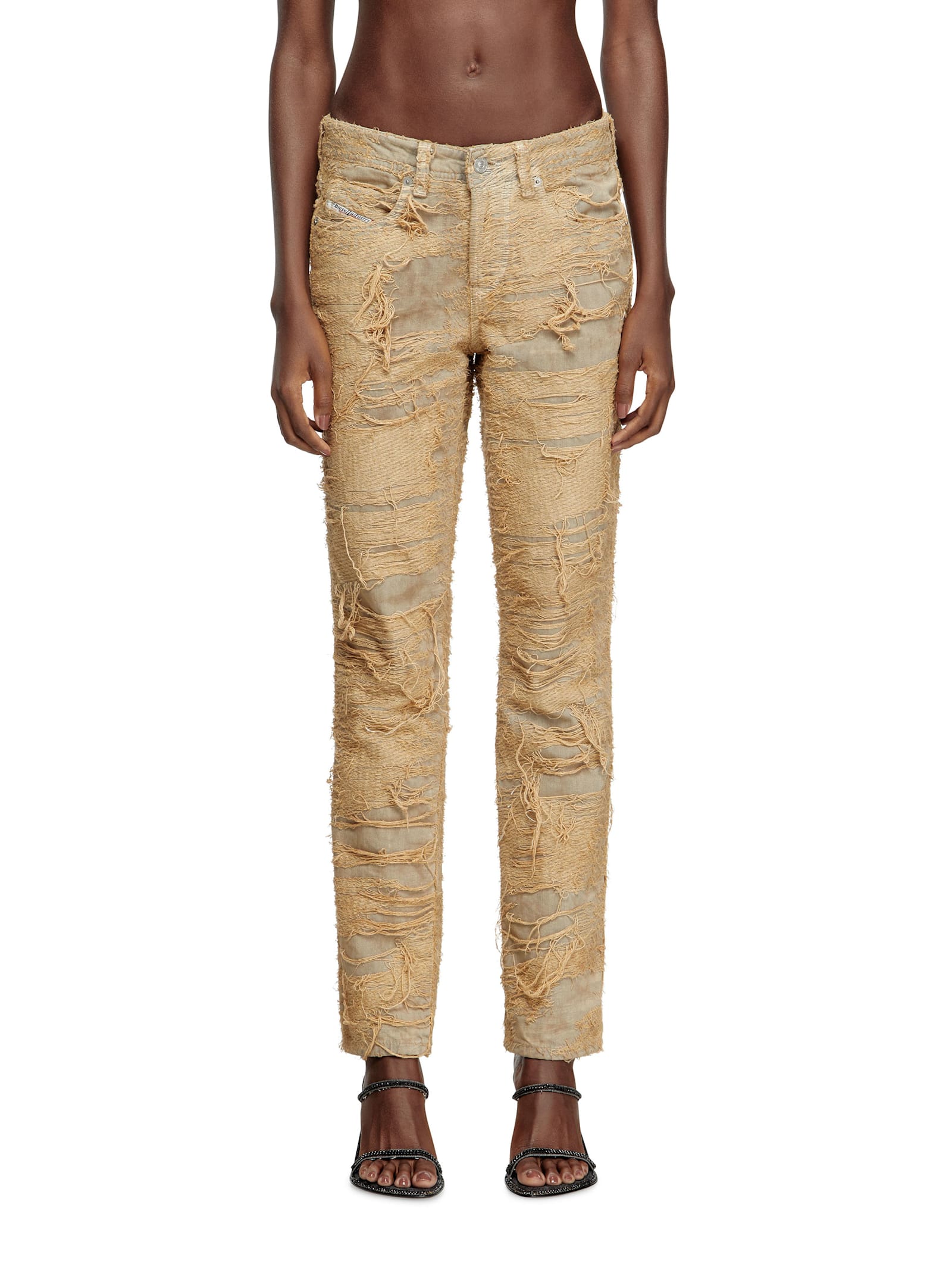 Diesel Women Skinny Jeans Denim In Beige
