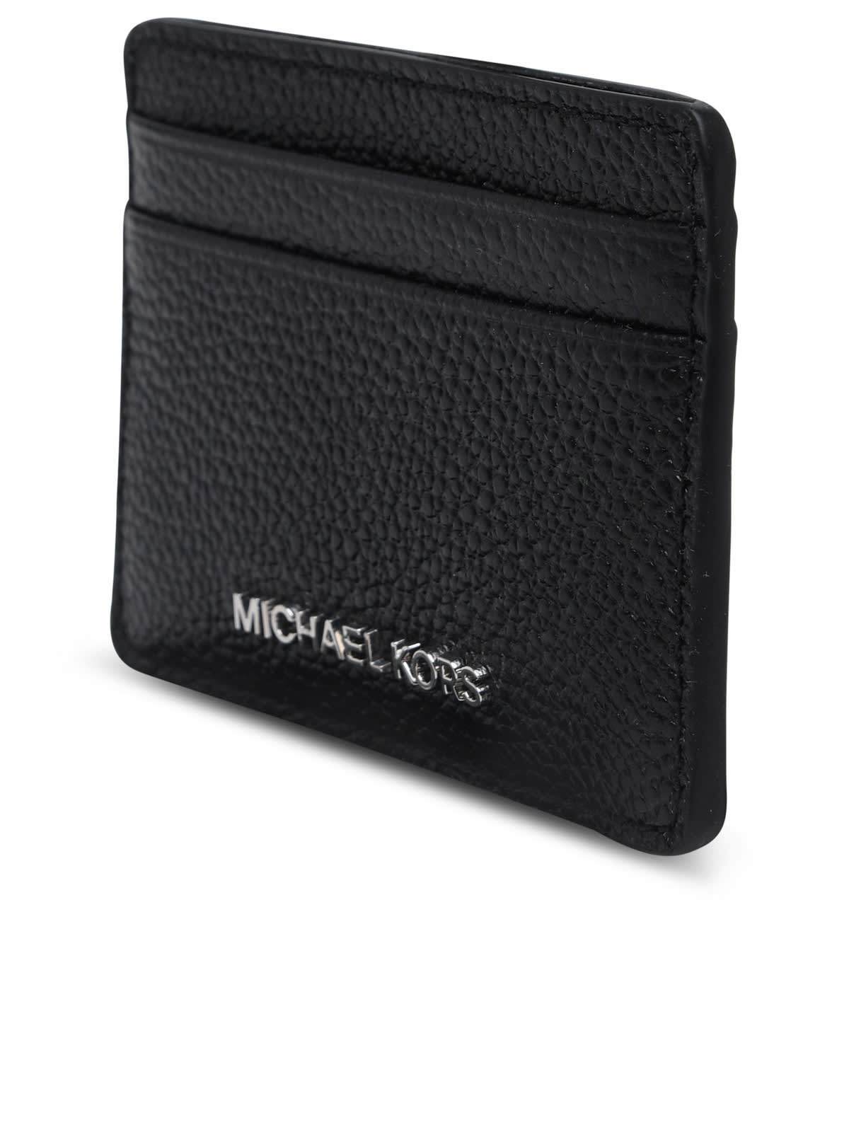 Shop Michael Michael Kors Leather Card Holder In Black