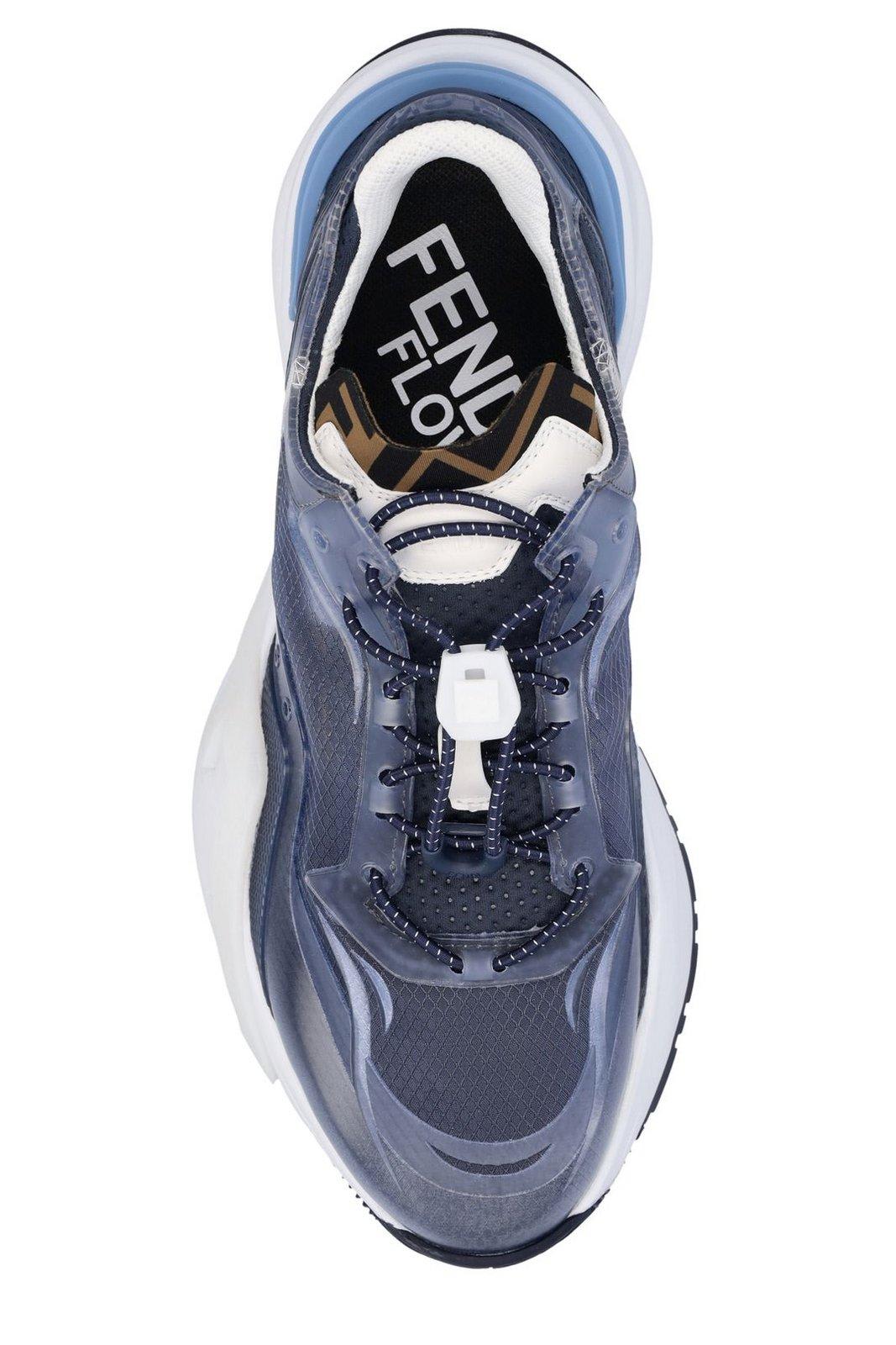 Shop Fendi Flow Lace-up Sneakers In Blue