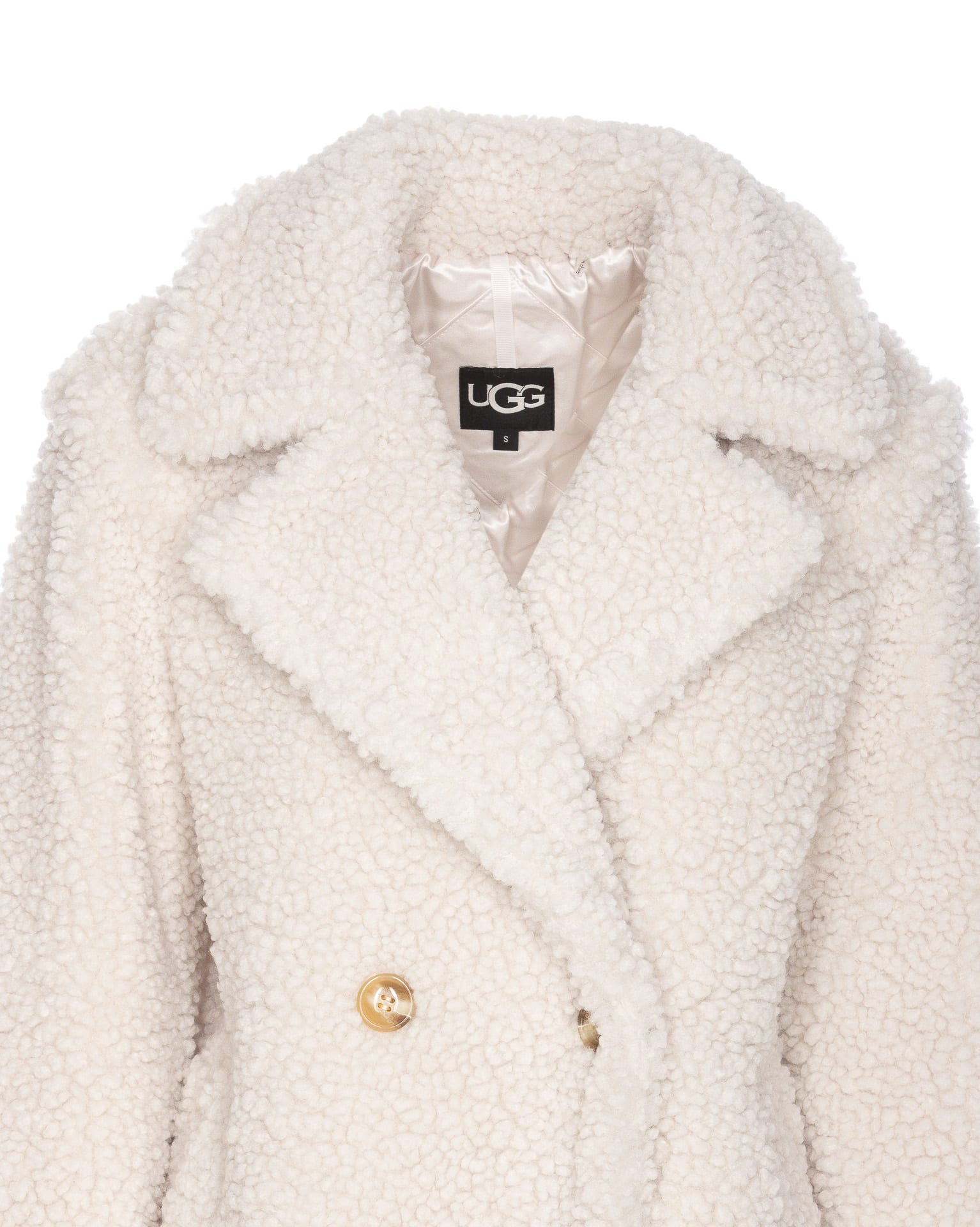 Shop Ugg Gertrude Long Teddy Coat In White